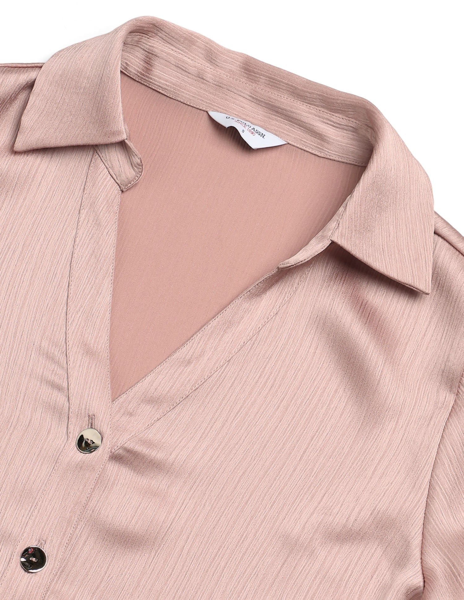 Crinkled Regular Fit Shirt Pink - U.S. POLO ASSN. | Large