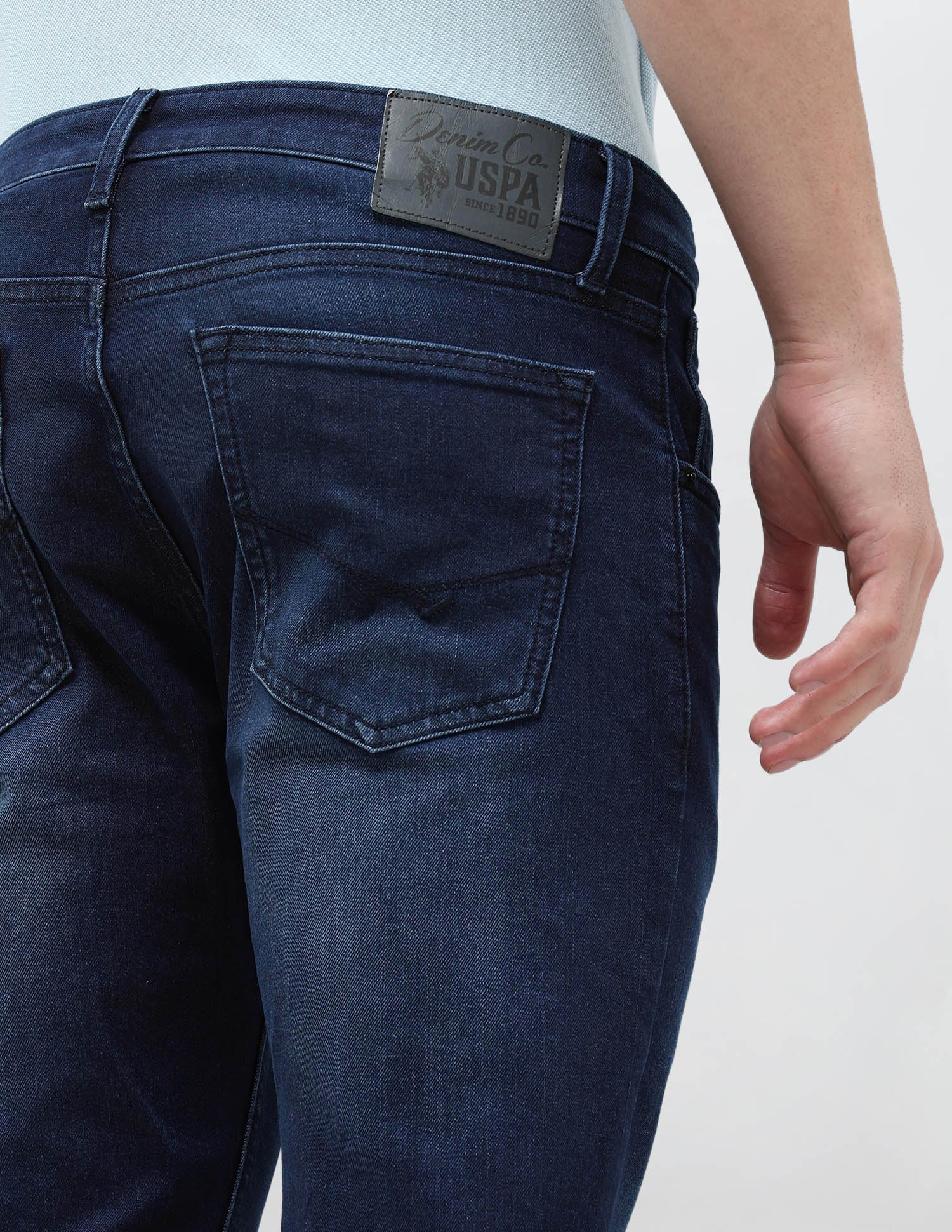 Brandon Slim Tapered Fit Stone Washed Jeans Indigo - U.S. POLO ASSN. | Large