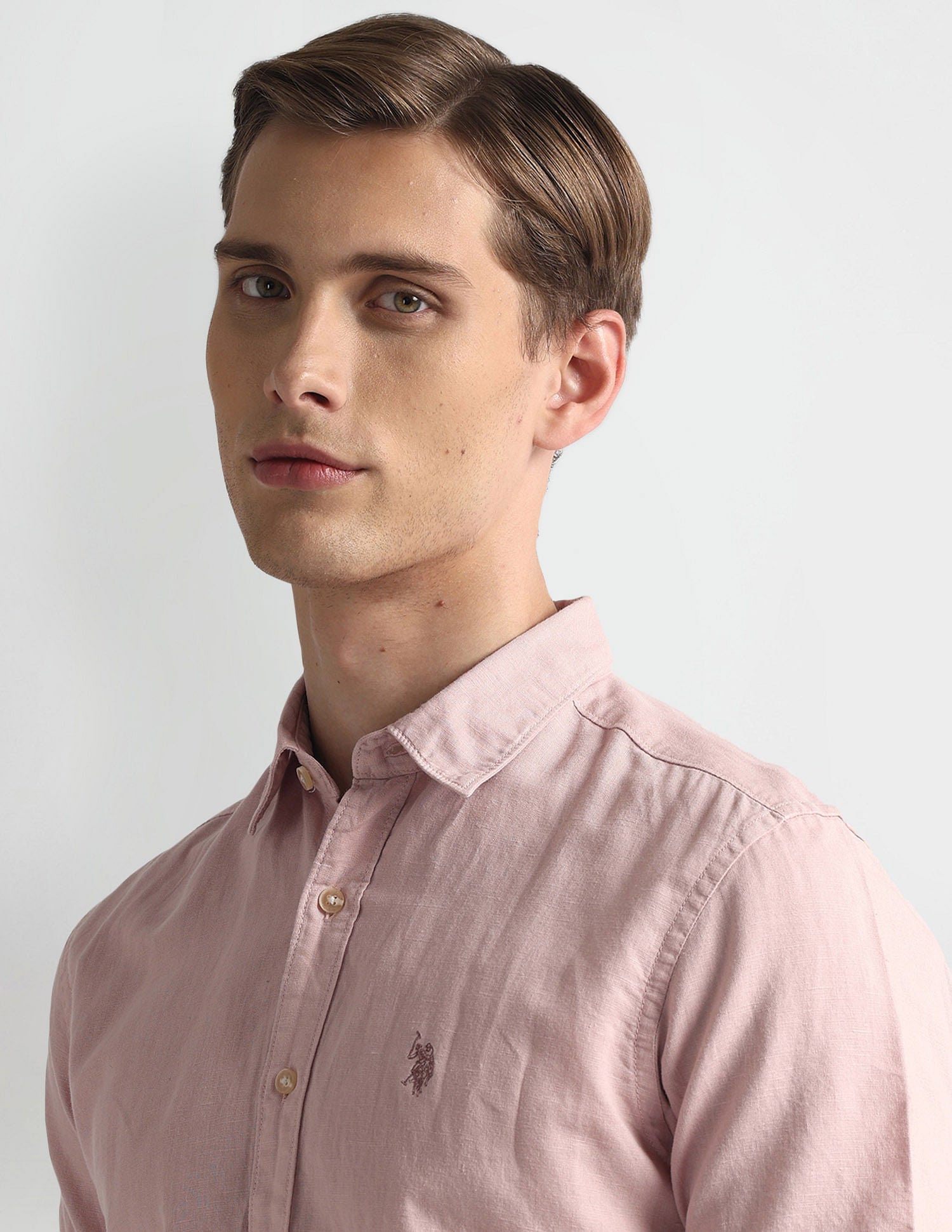 Short Sleeve Solid Shirt Pink - U.S. POLO ASSN. | Large