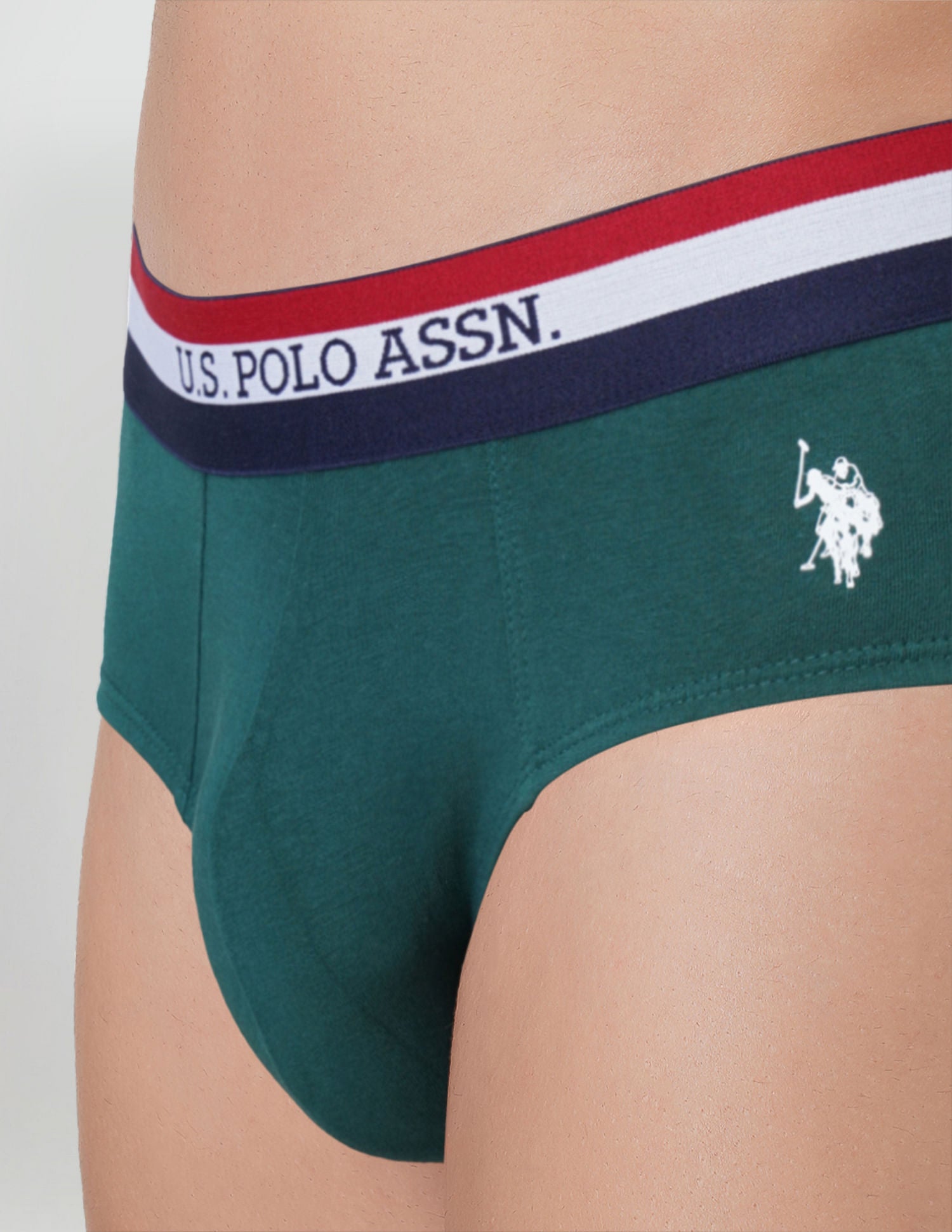 Striped Waistband EB002 Briefs - Pack Of 2 Black and Green - U.S. POLO ASSN. | Large