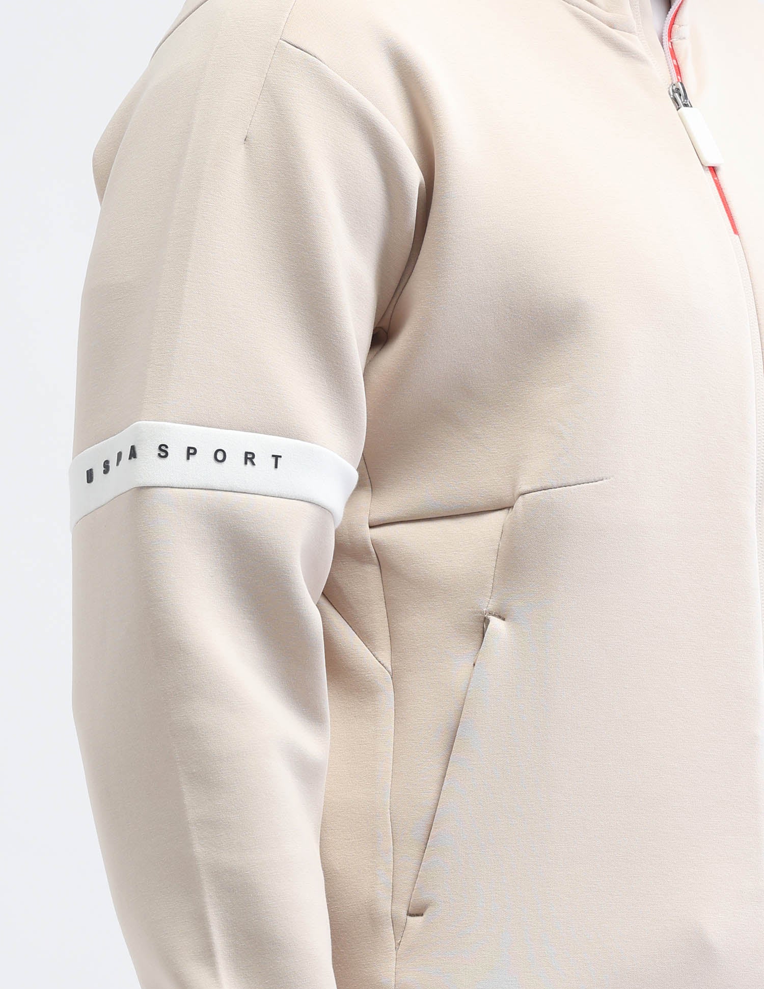 Solid Regular Fit Gorpcore Sweatshirt Beige - U.S. Polo Assn. India | Large