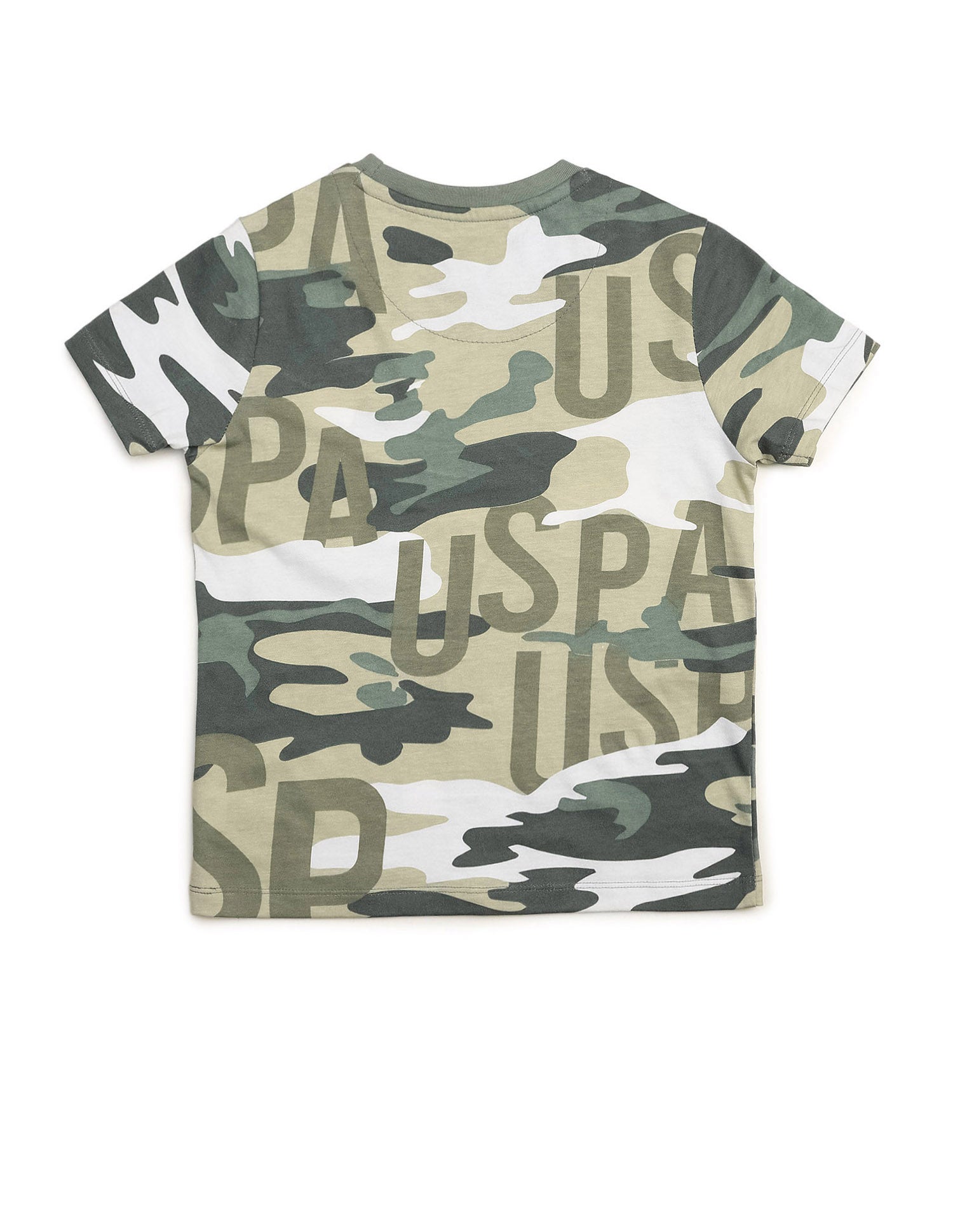 Boys Camouflage Printed Regular Fit T Shirt Olive - U.S. POLO ASSN. | Large
