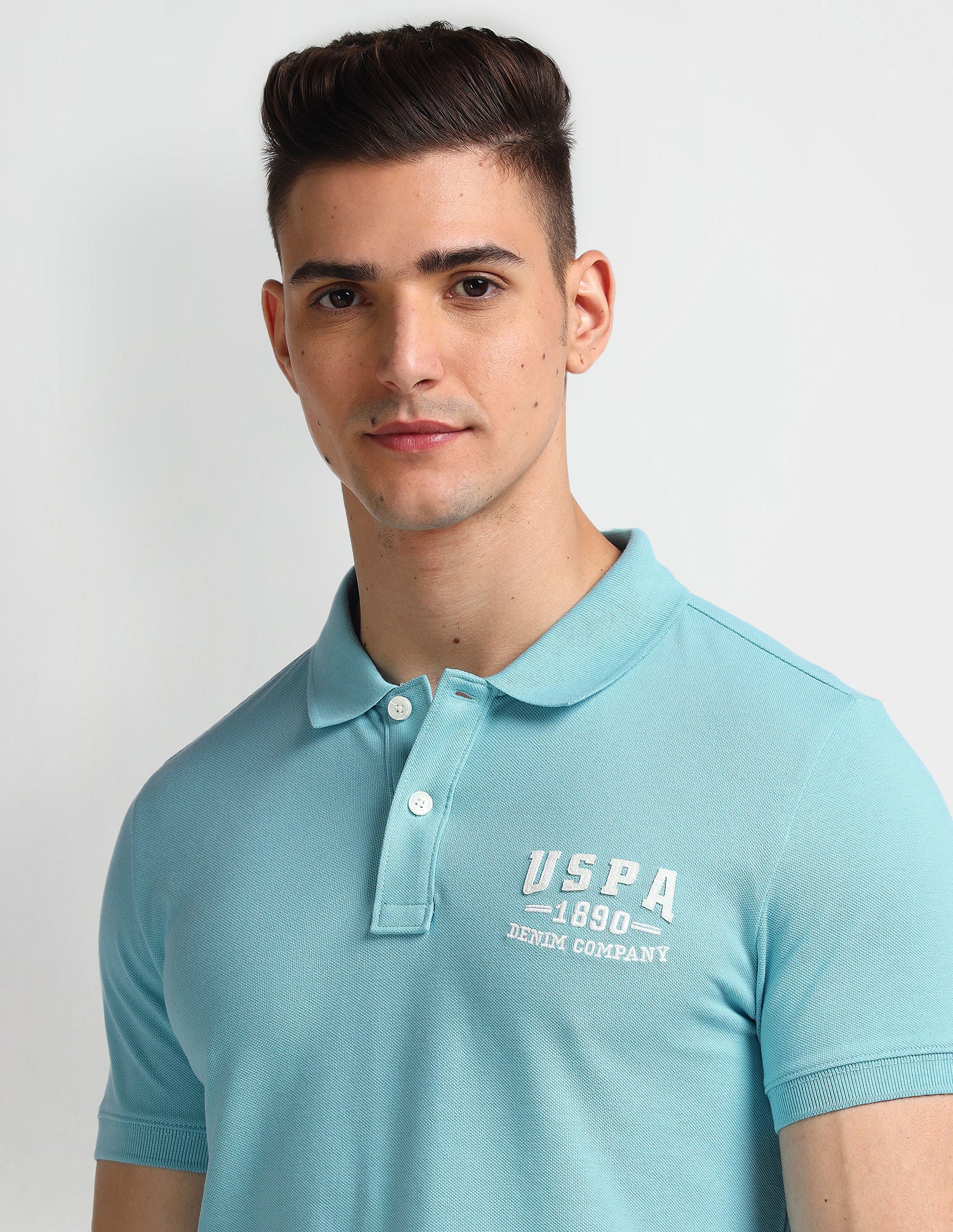 Solid Muscle Fit Polo Shirt Blue - U.S. Polo Assn. India | Large