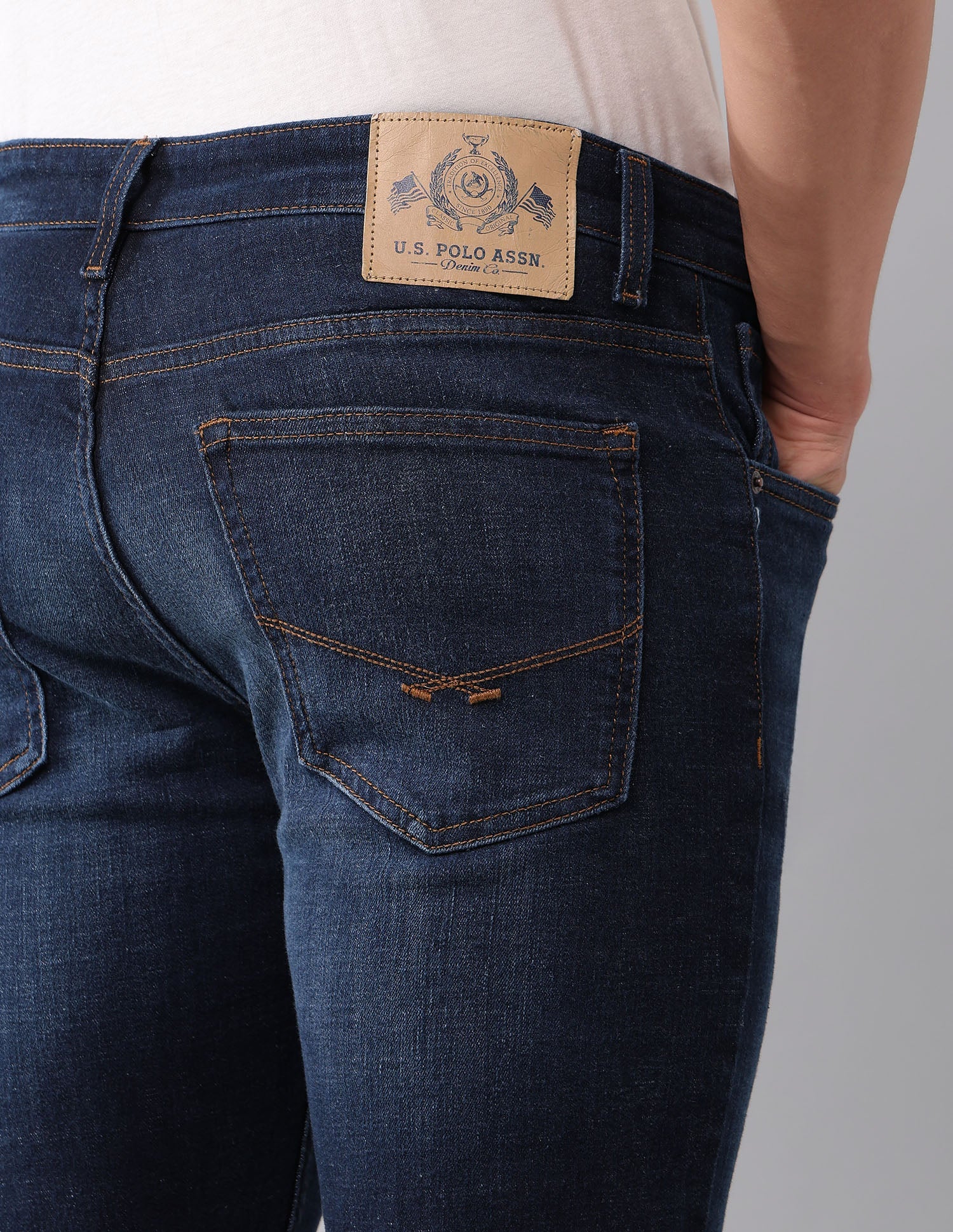 Regallo Skinny Fit Blue Jeans Dark Blue - U.S. Polo Assn. India | Large