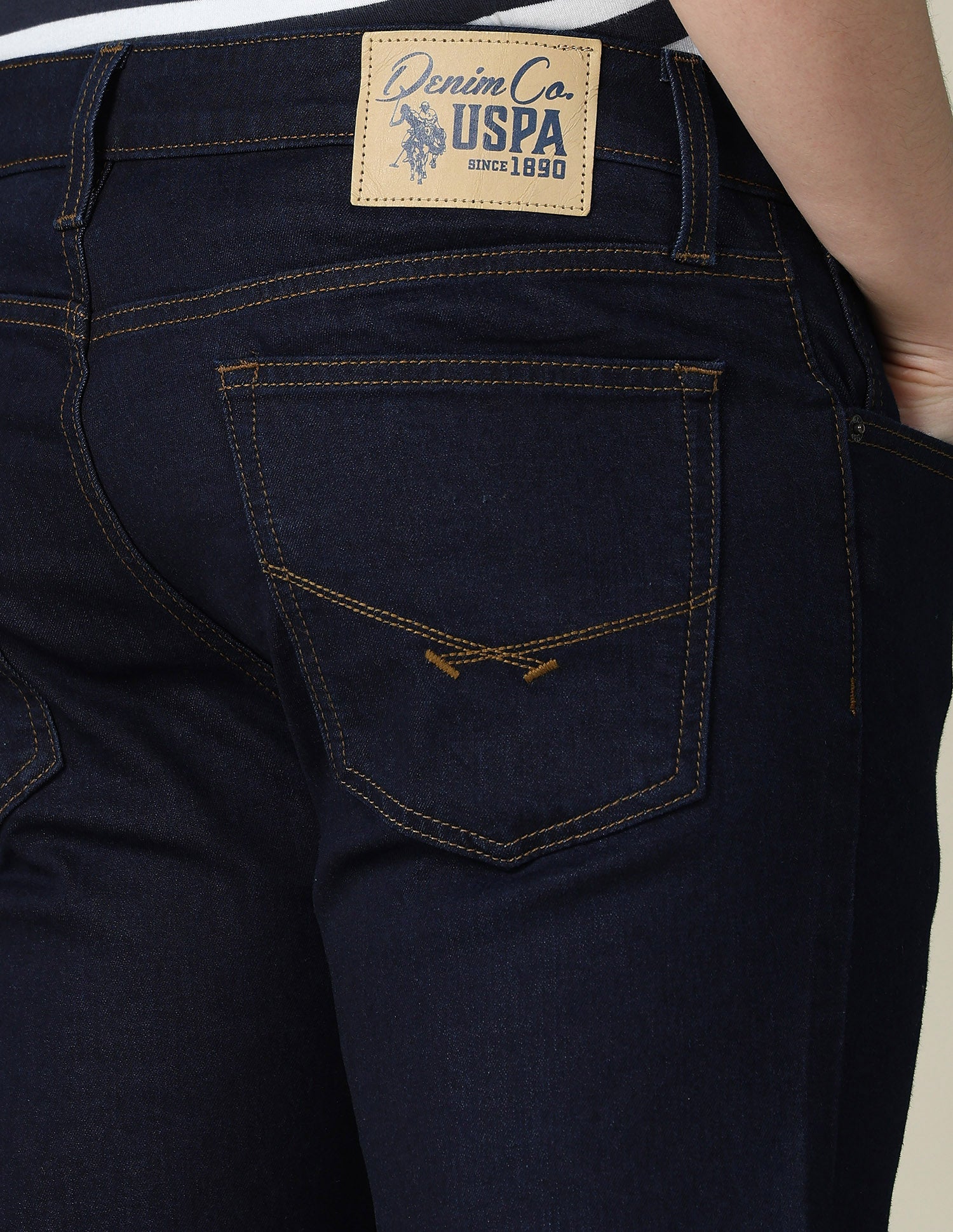 Brandon Slim Tapered Fit Blue Jeans Dark Indigo - U.S. POLO ASSN. | Large