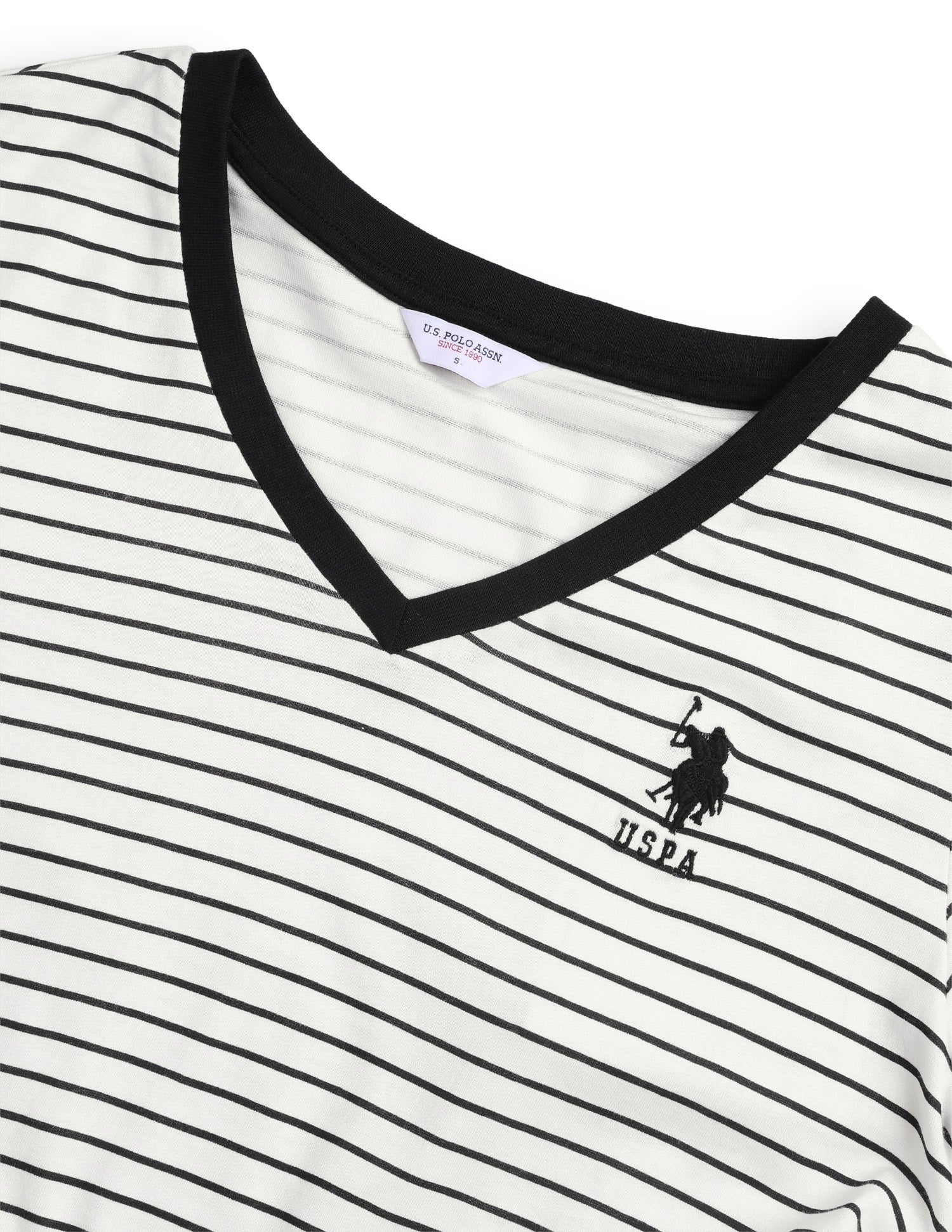 Horizontal Striped Regular Fit T-Shirt Black - U.S. Polo Assn. India | Large