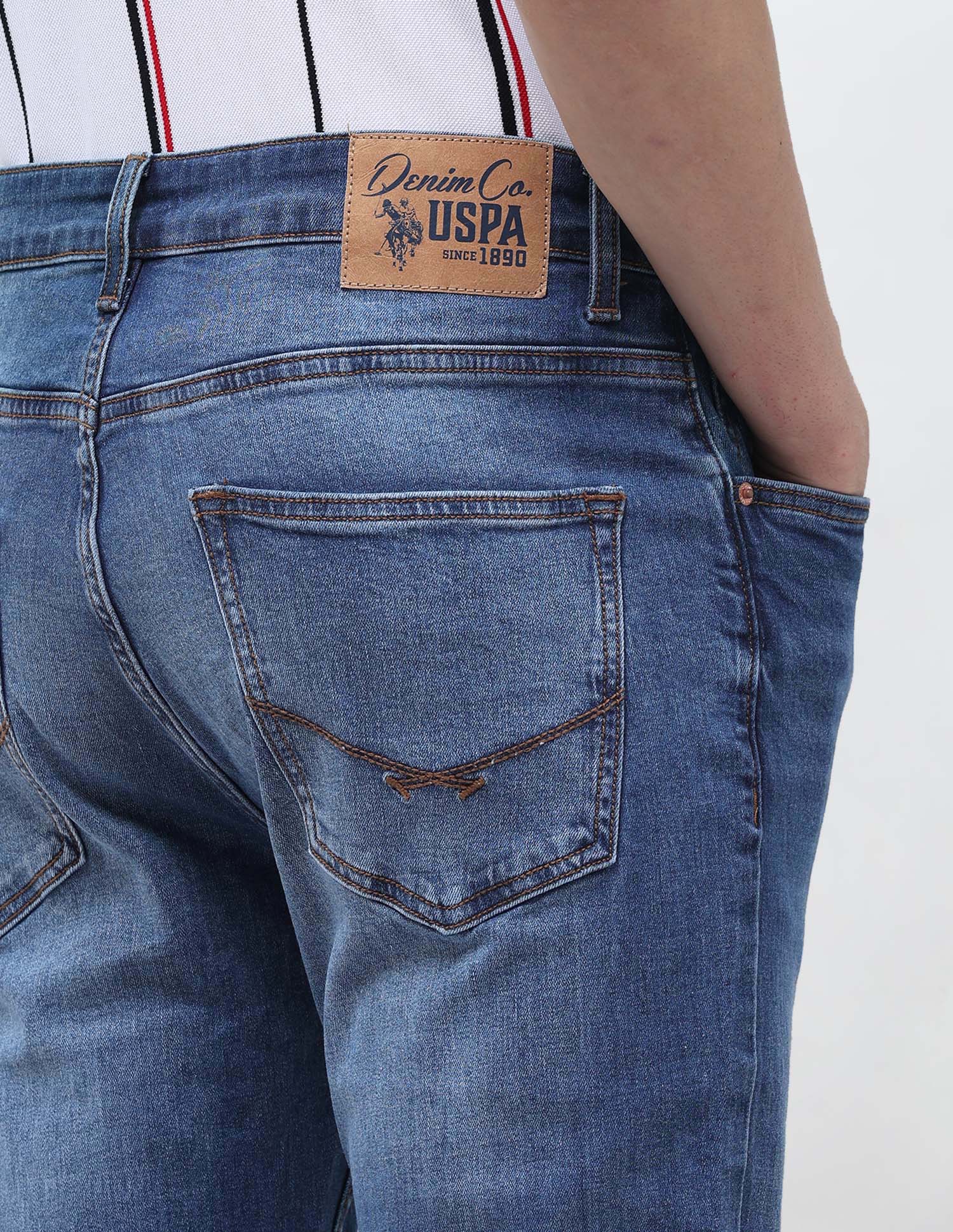 Harold Slim Straight Fit Blue Jeans Indigo - U.S. POLO ASSN. | Large