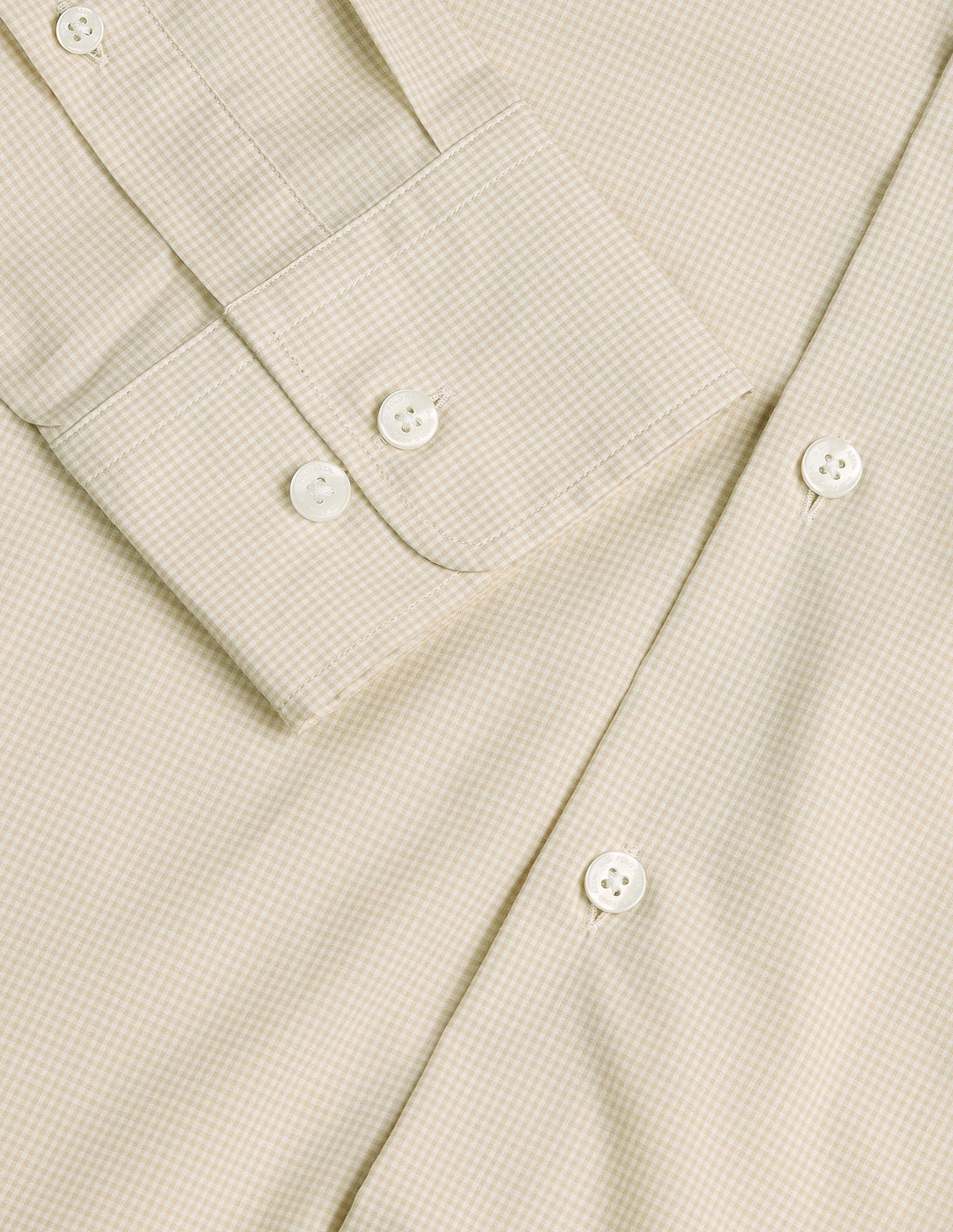Micro Checked Tailored Fit Shirt Beige - U.S. Polo Assn. India | Large