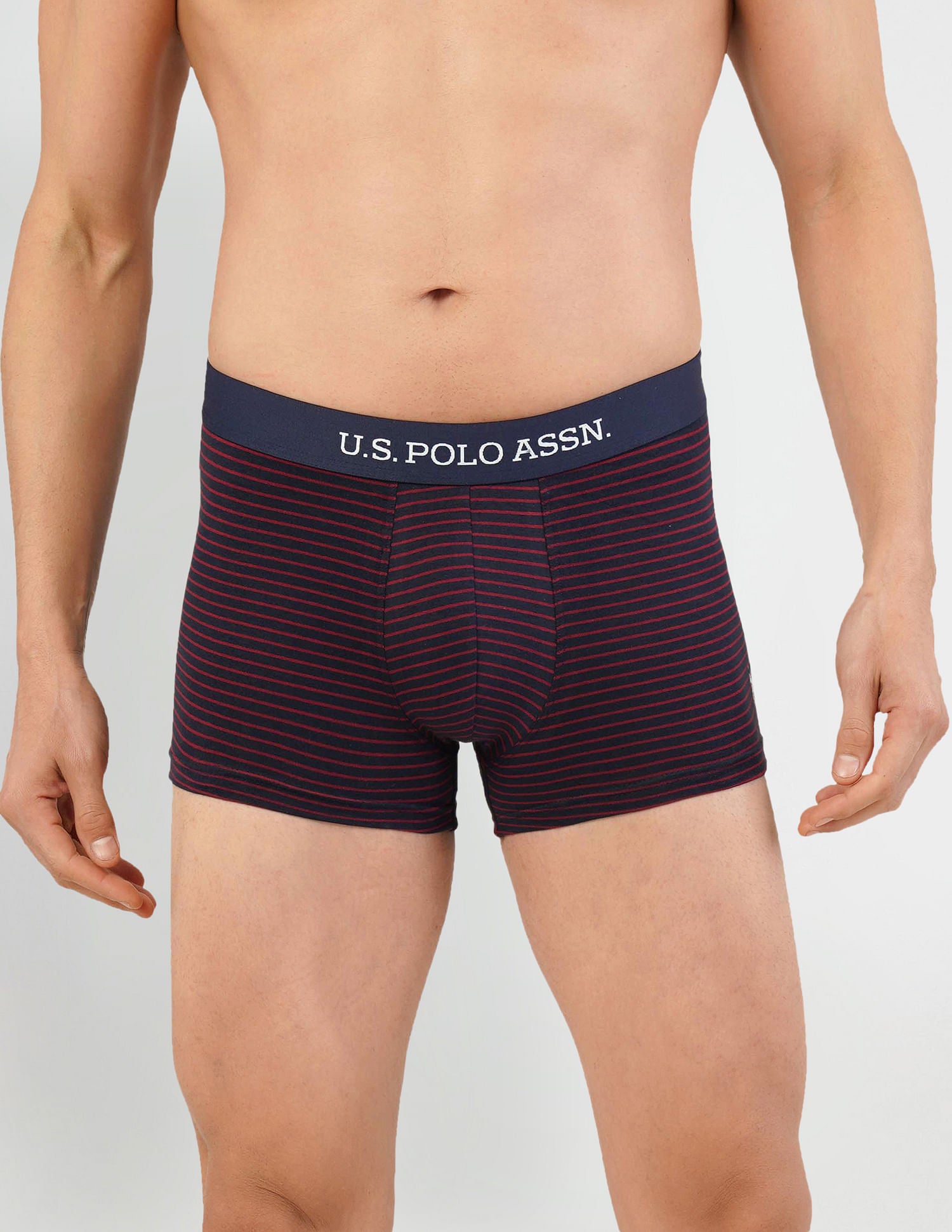 Horizontal Striped ET005 Trunks - Pack Of 2 Red and Navy - U.S. Polo Assn. India | Large