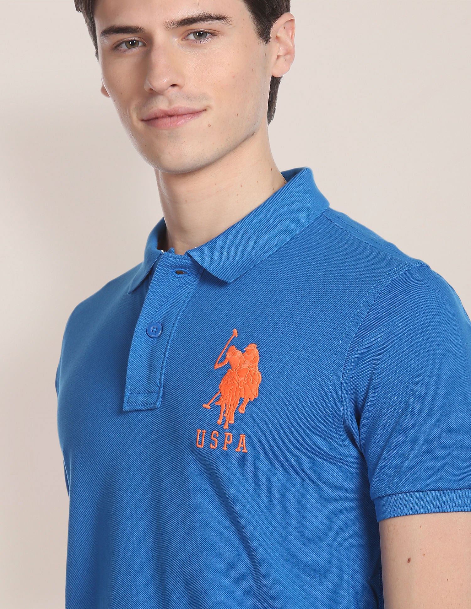 Compact Cotton Logo Polo Shirt Dark Blue - U.S. Polo Assn. India | Large