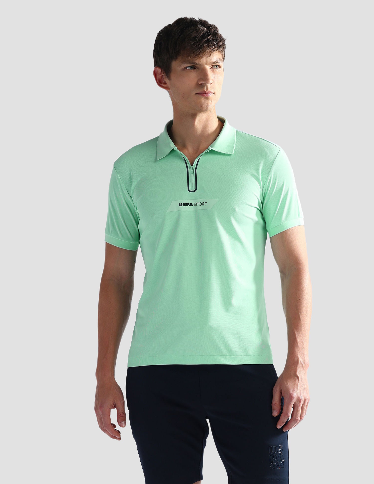 Honeycomb Knit Slim Fit Polo Shirt Mint - U.S. Polo Assn. India | Large