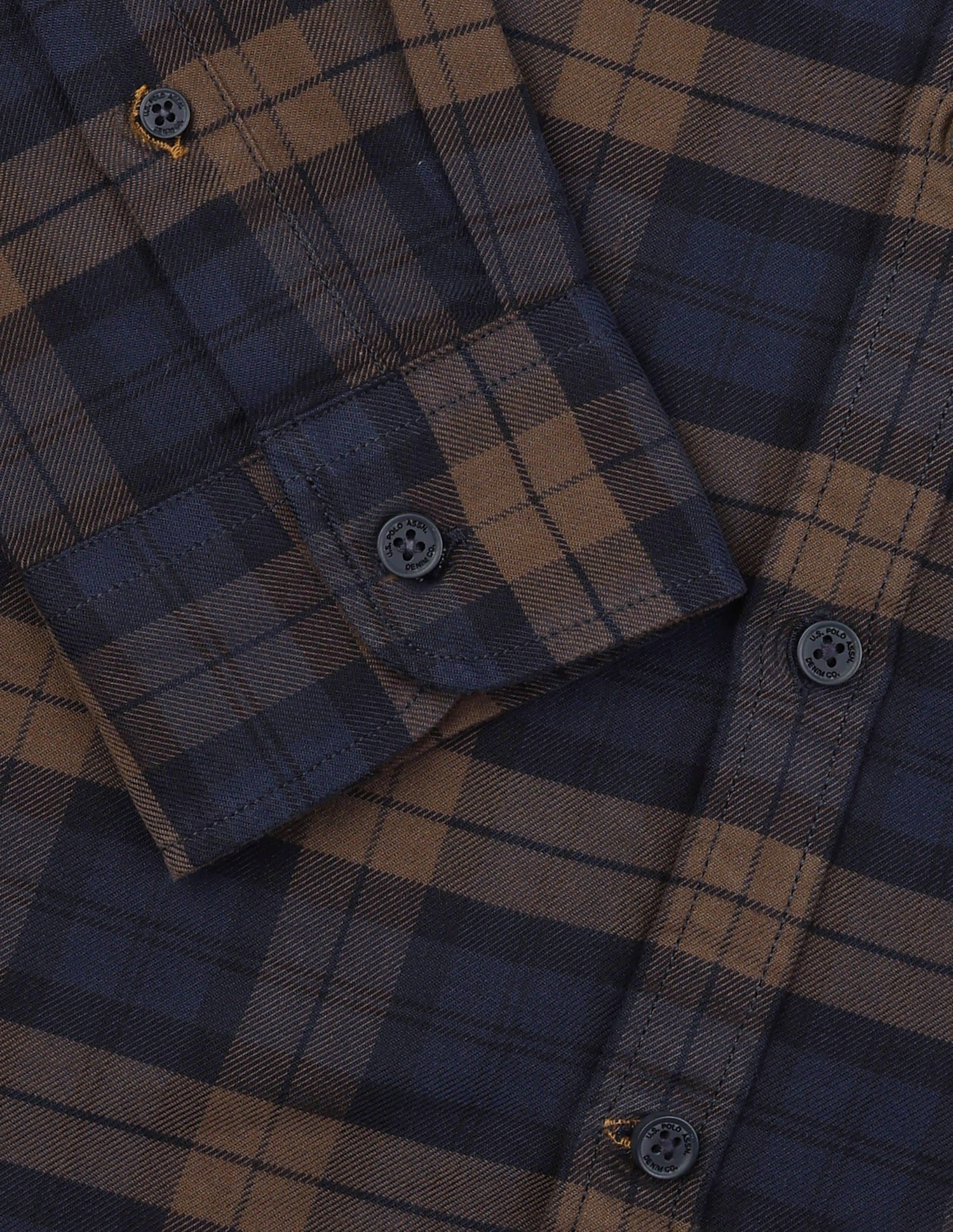 Twill Plaid Checked Shirt Brown - U.S. Polo Assn. India | Large
