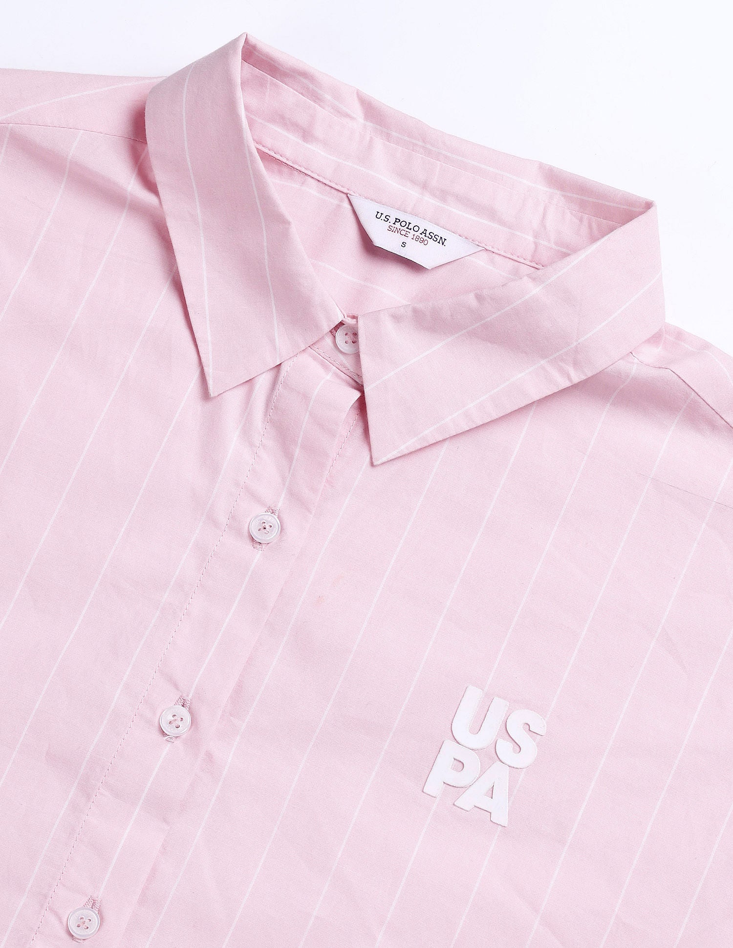 Vertical Striped Relaxed Fit Shirt Light Pink - U.S. POLO ASSN. | Large