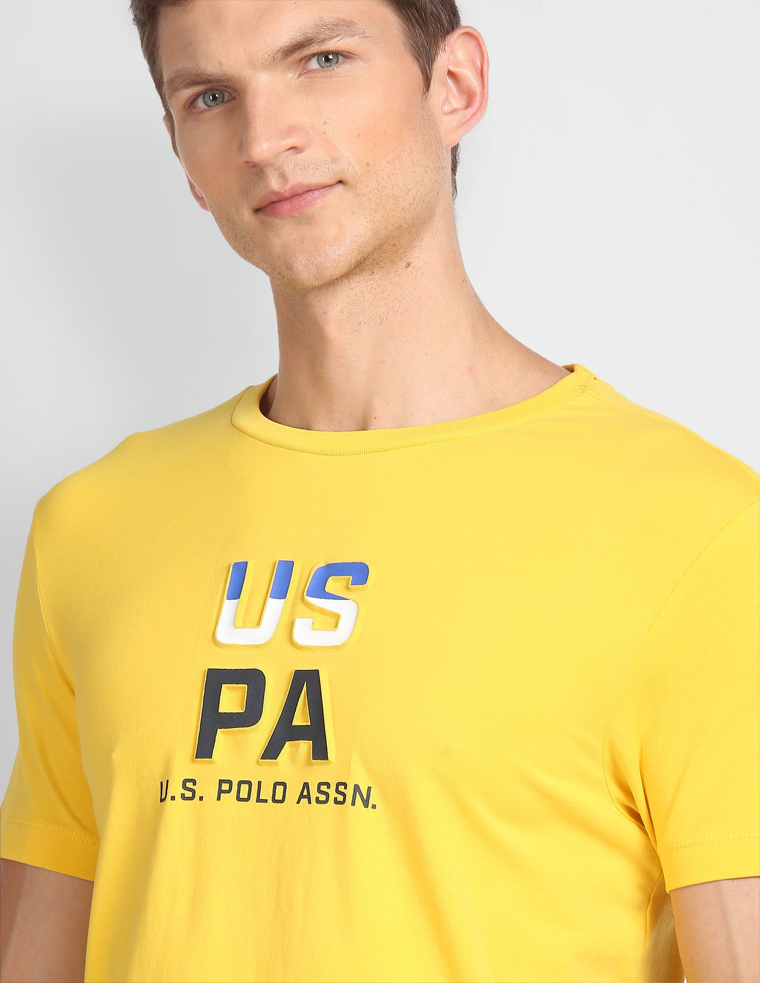Embossed Slim Fit T-Shirt Yellow - U.S. POLO ASSN. | Large