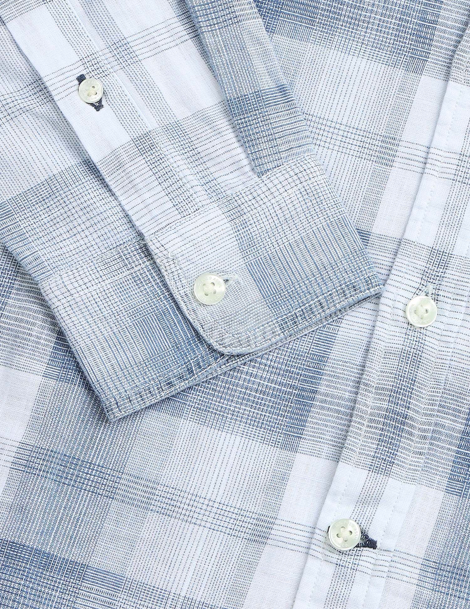Plaid Checked Regular Fit Shirt Light Indigo - U.S. Polo Assn. India | Large