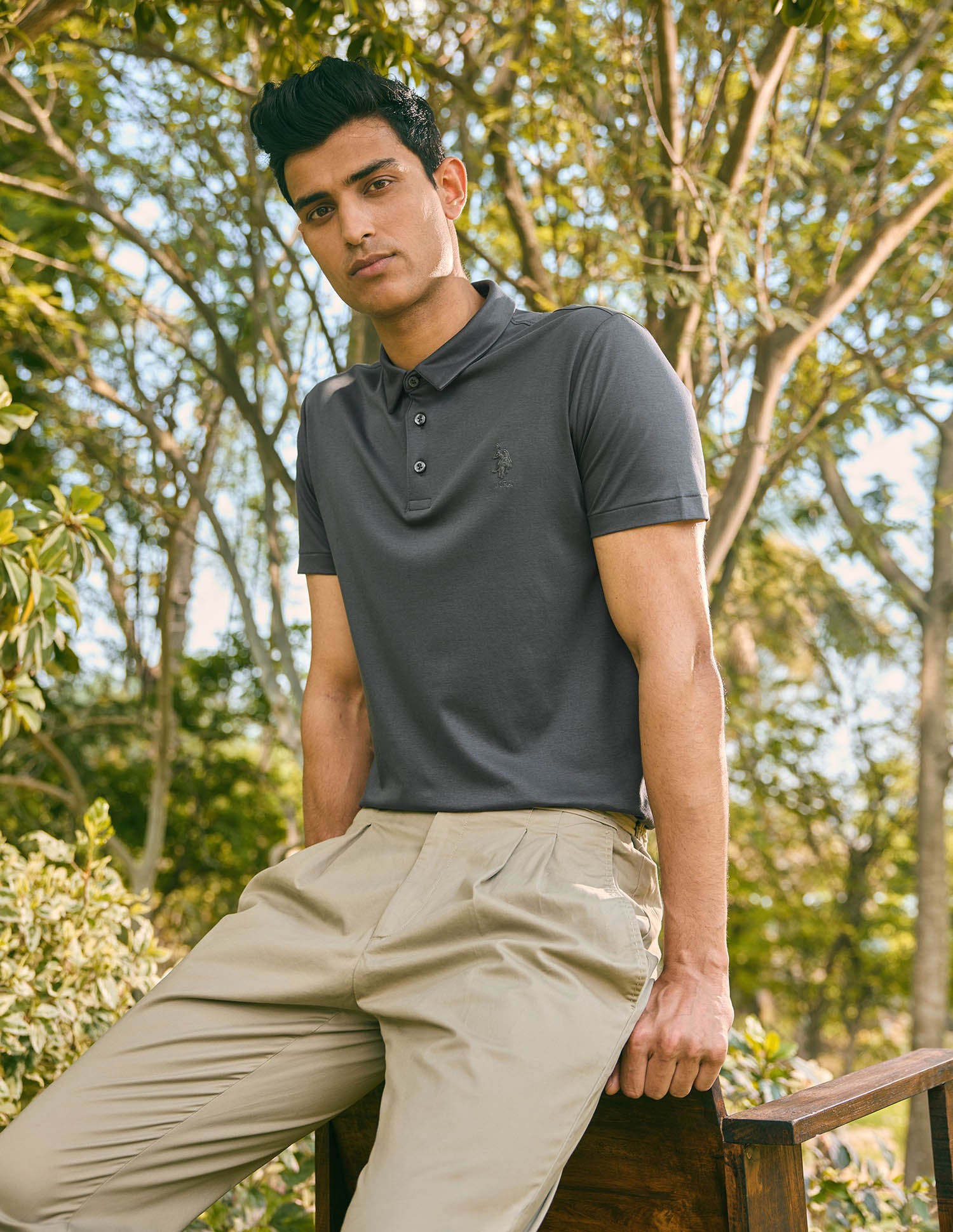 Pacho X Slim Fit Solid Polo Shirt Dark Grey - U.S. POLO ASSN. | Large