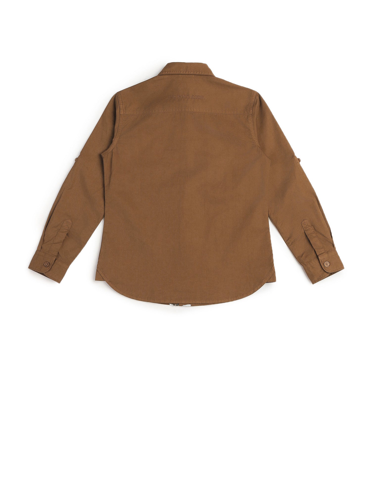 Boys Solid Regular Fit Shirt Brown - U.S. Polo Assn. India | Large