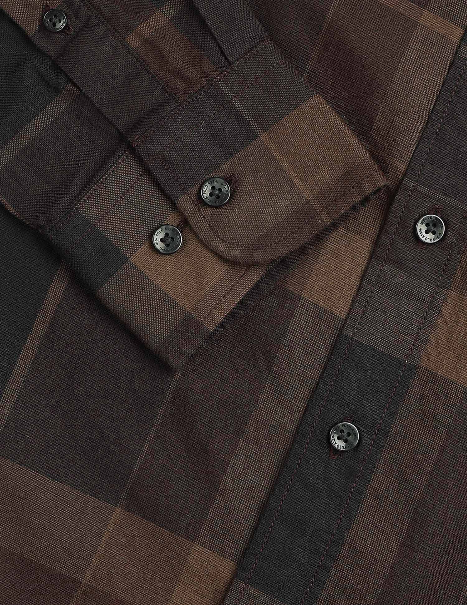 Tartan Checked Tailored Fit Shirt Choco - U.S. POLO ASSN. | Large