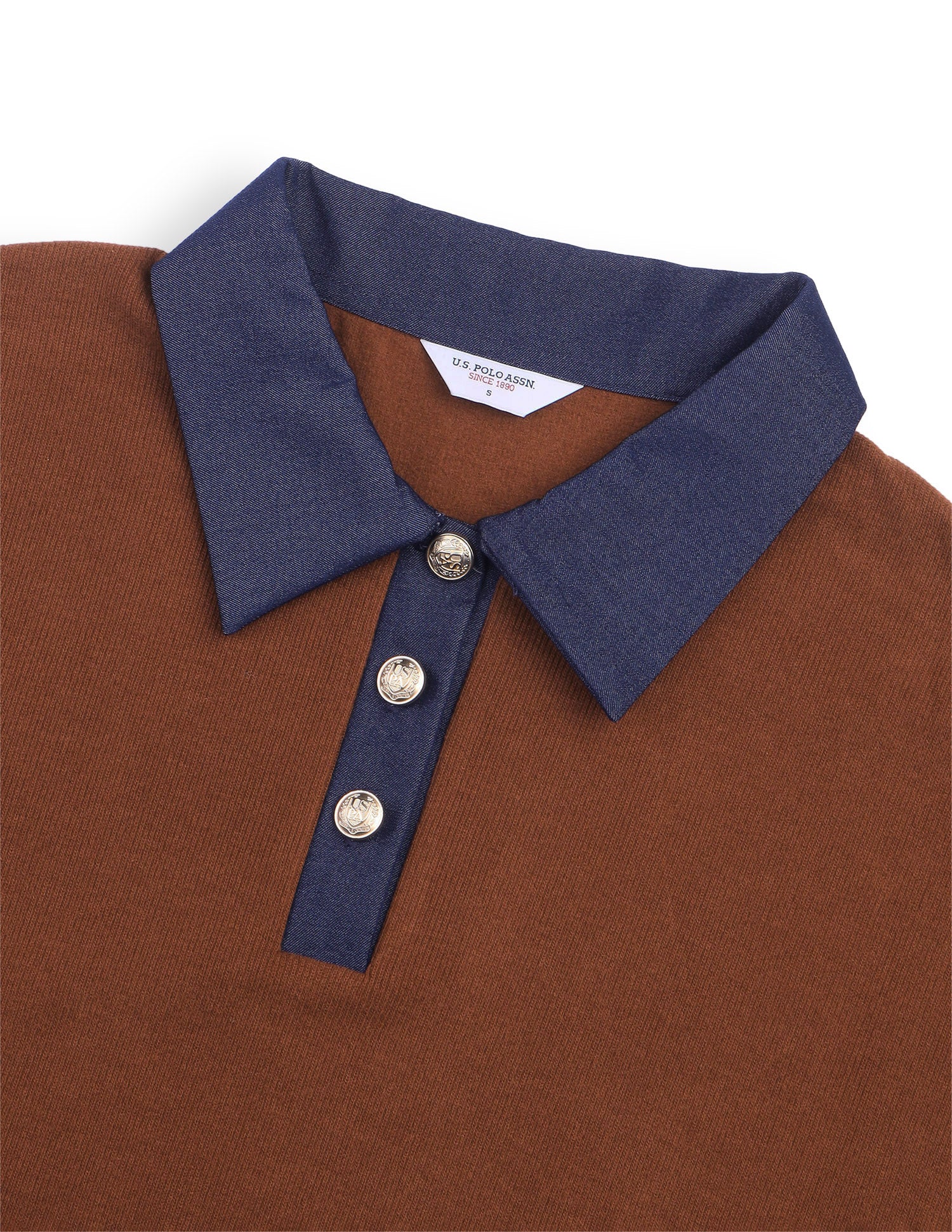 Solid Regular Fit Sweater Brown - U.S. Polo Assn. India | Large