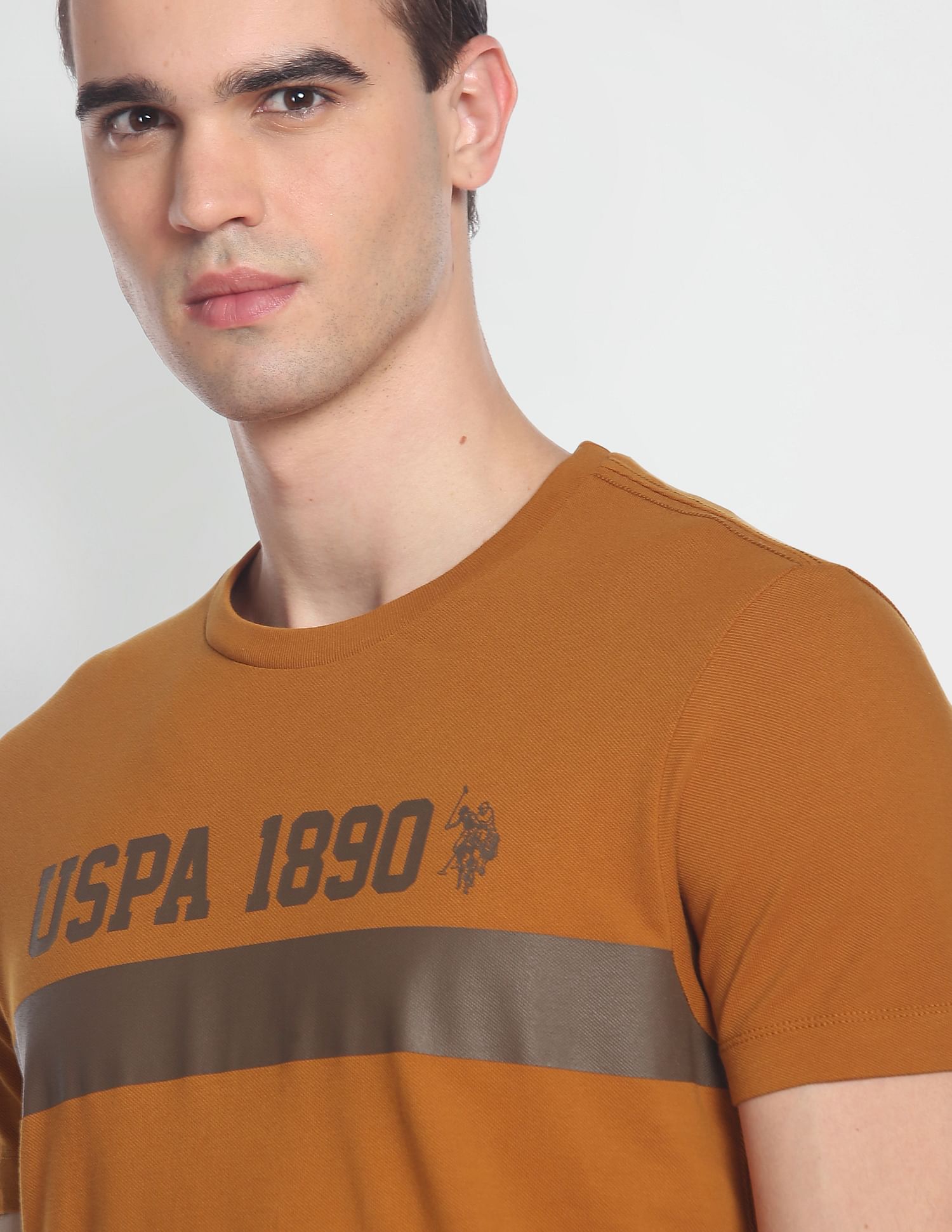 Iconic Brand Print T-Shirt Ochre - U.S. POLO ASSN. | Large