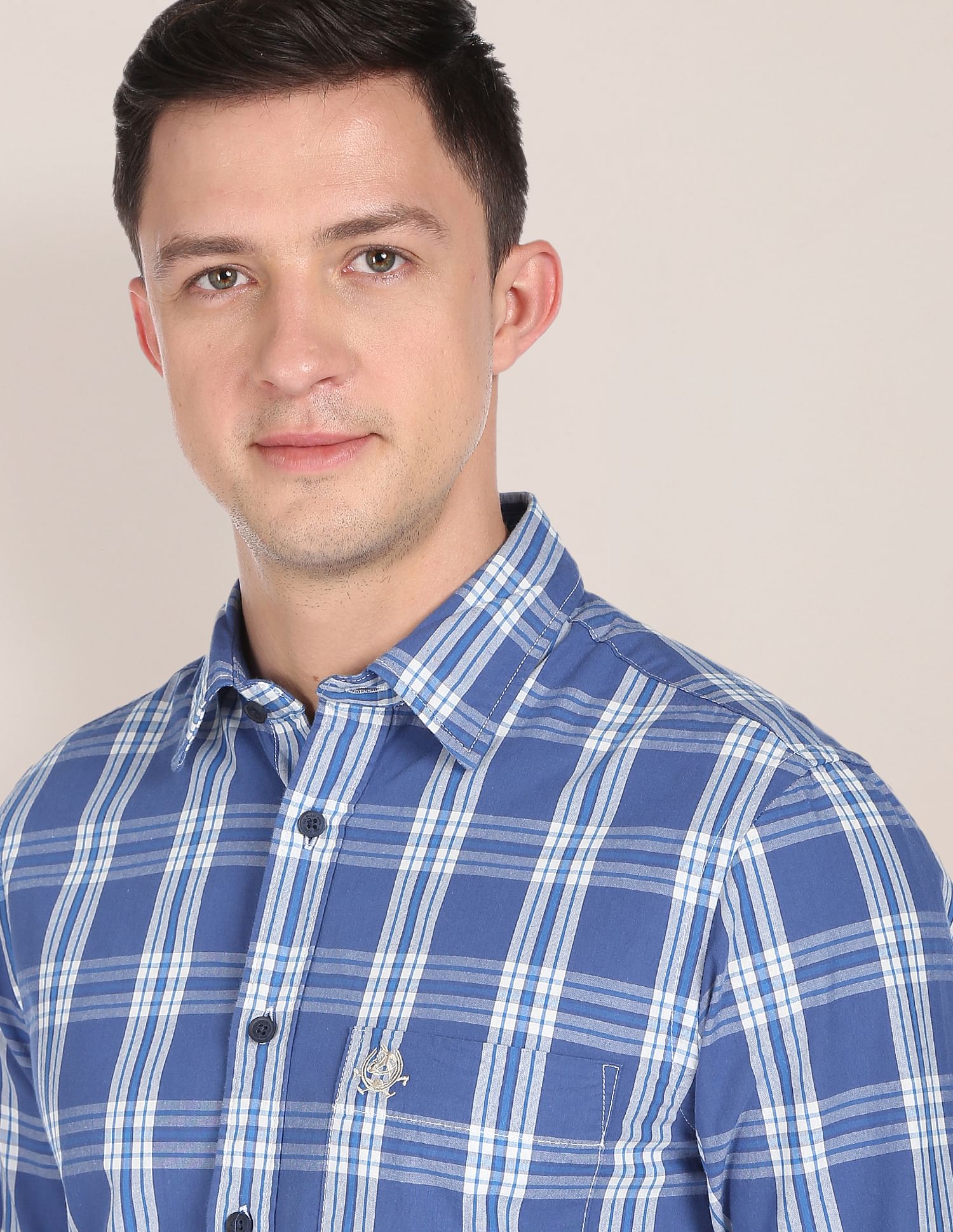 Tartan Check Cotton Casual Shirt Blue - U.S. POLO ASSN. | Large