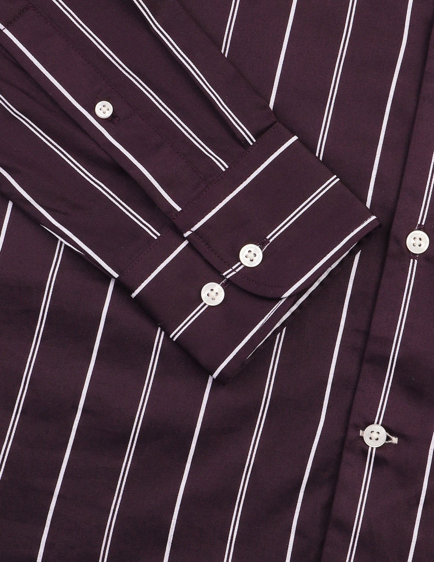 Satin Vertical Striped Shirt Dark Purple - U.S. Polo Assn. India | Large