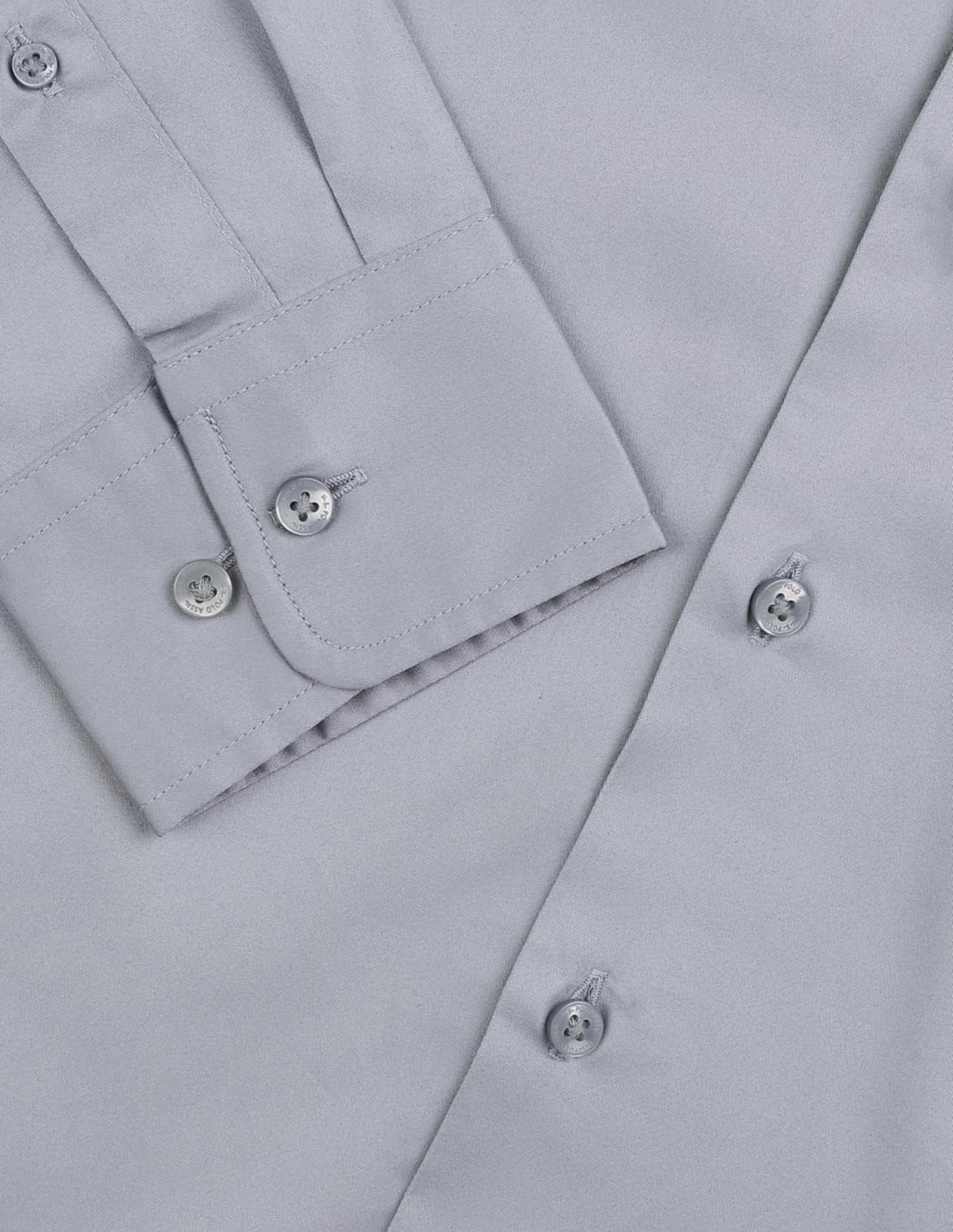 Tailored Fit Solid Shirt Light Grey - U.S. Polo Assn. India | Large