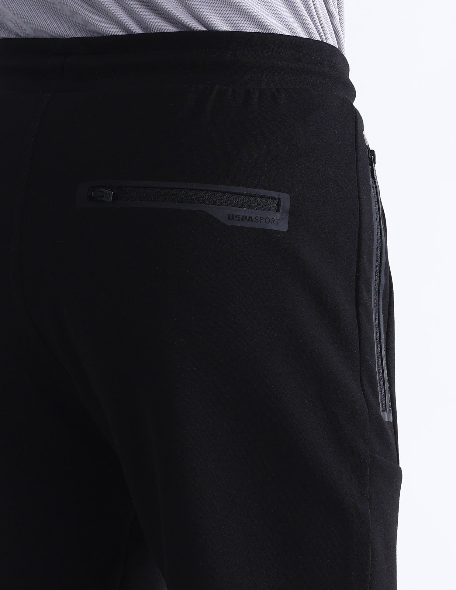 Slim Fit Solid Active Shorts Black - U.S. Polo Assn. India | Large