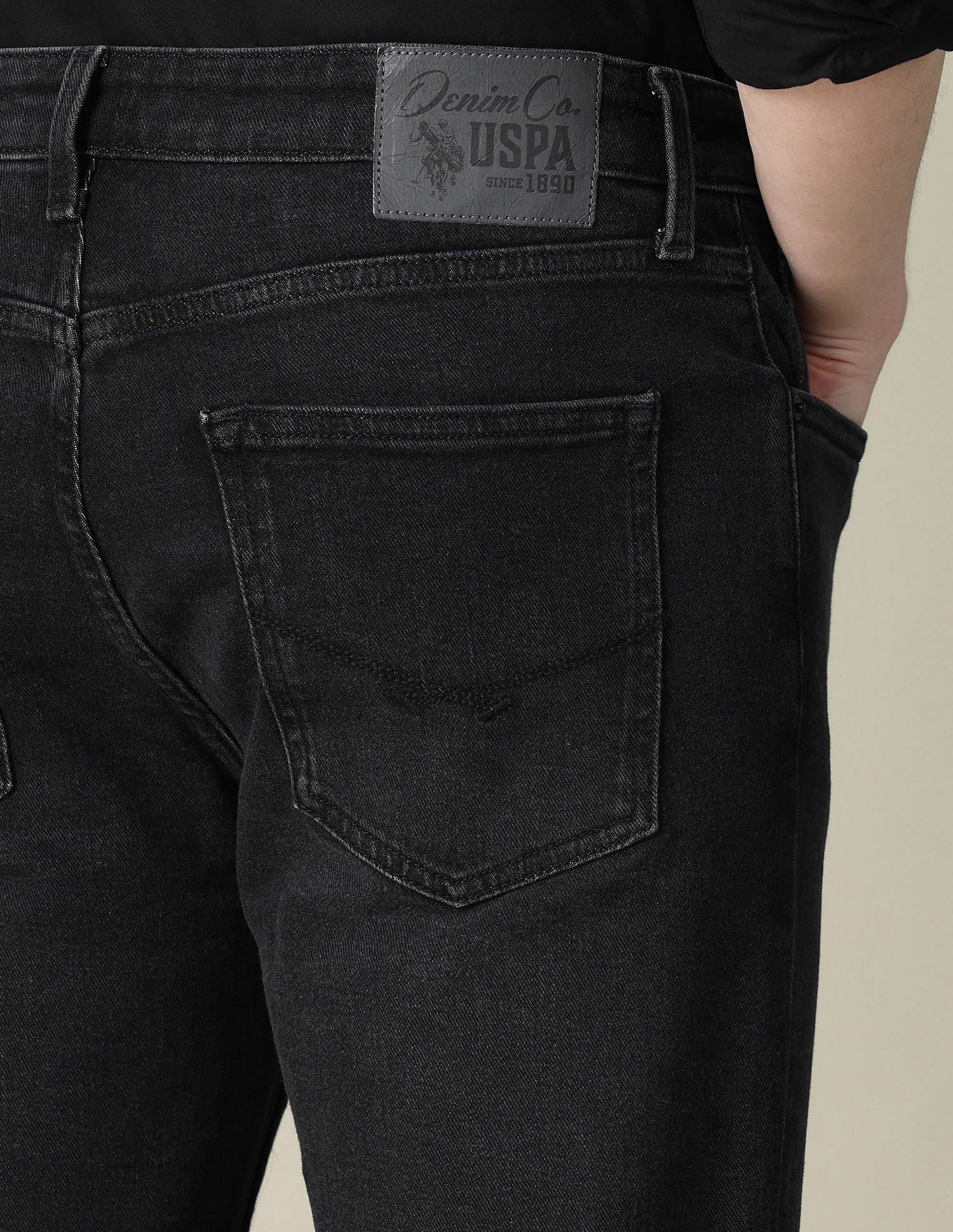 Harold Slim Straight Fit Black Jeans Black - U.S. POLO ASSN. | Large