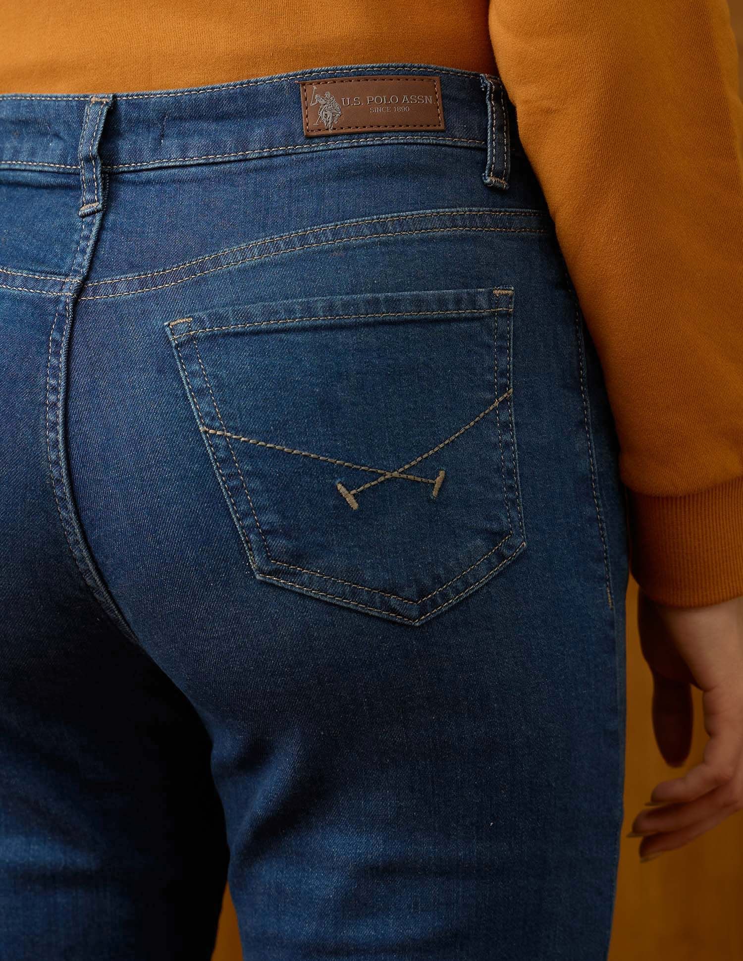 High Rise Extreme Flare Fit Jeans Blue - U.S. POLO ASSN. | Large