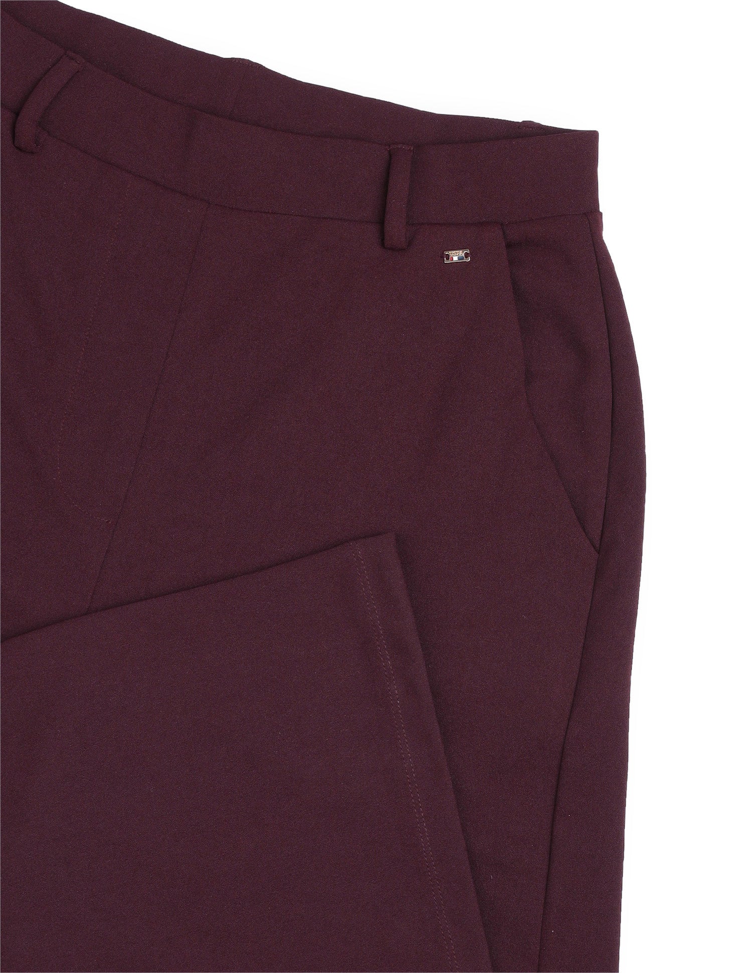 Wide Leg Fit High Rise Trousers Purple - U.S. Polo Assn. India | Large