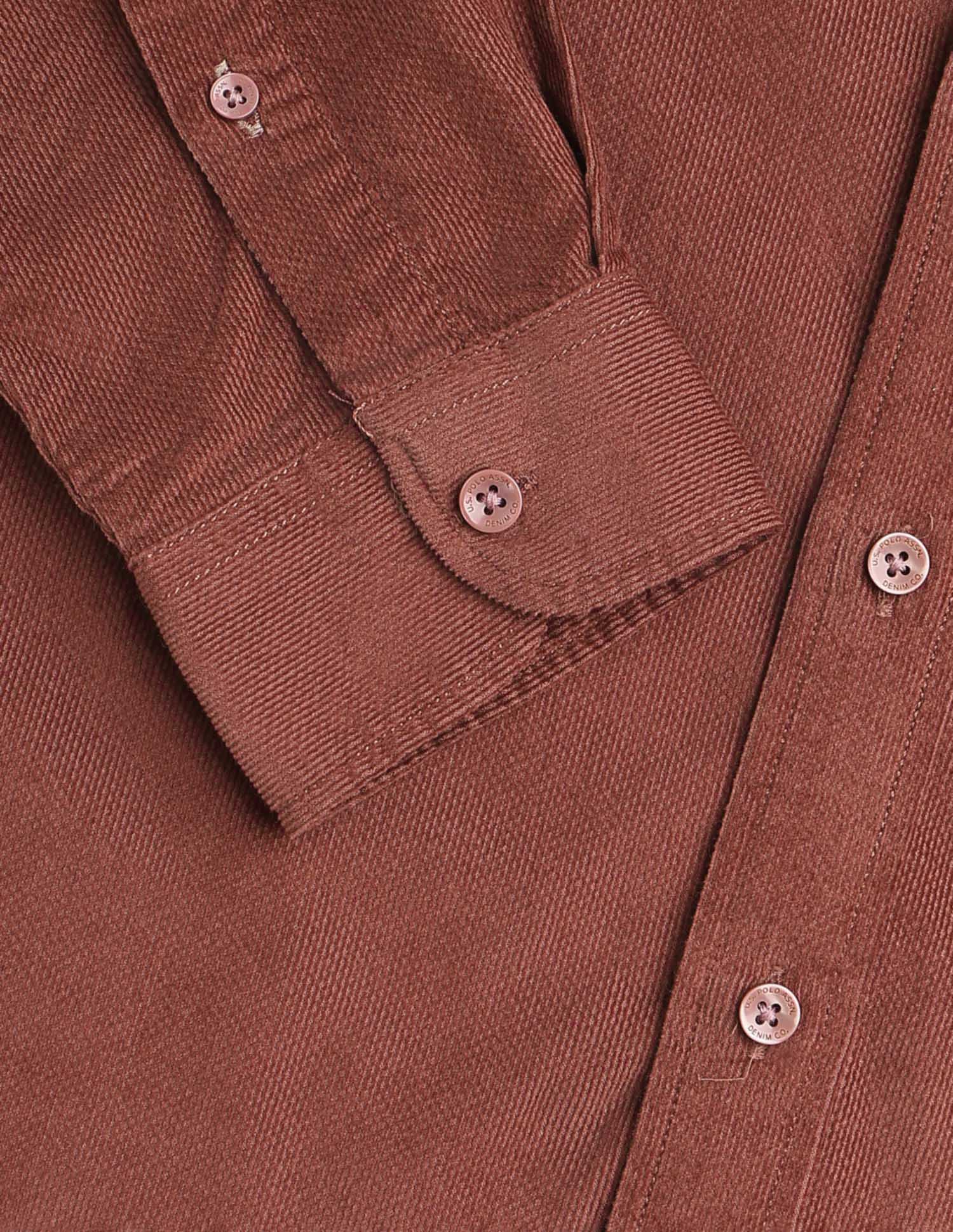 Corduroy Regular Fit Shirt Rust - U.S. POLO ASSN. | Large