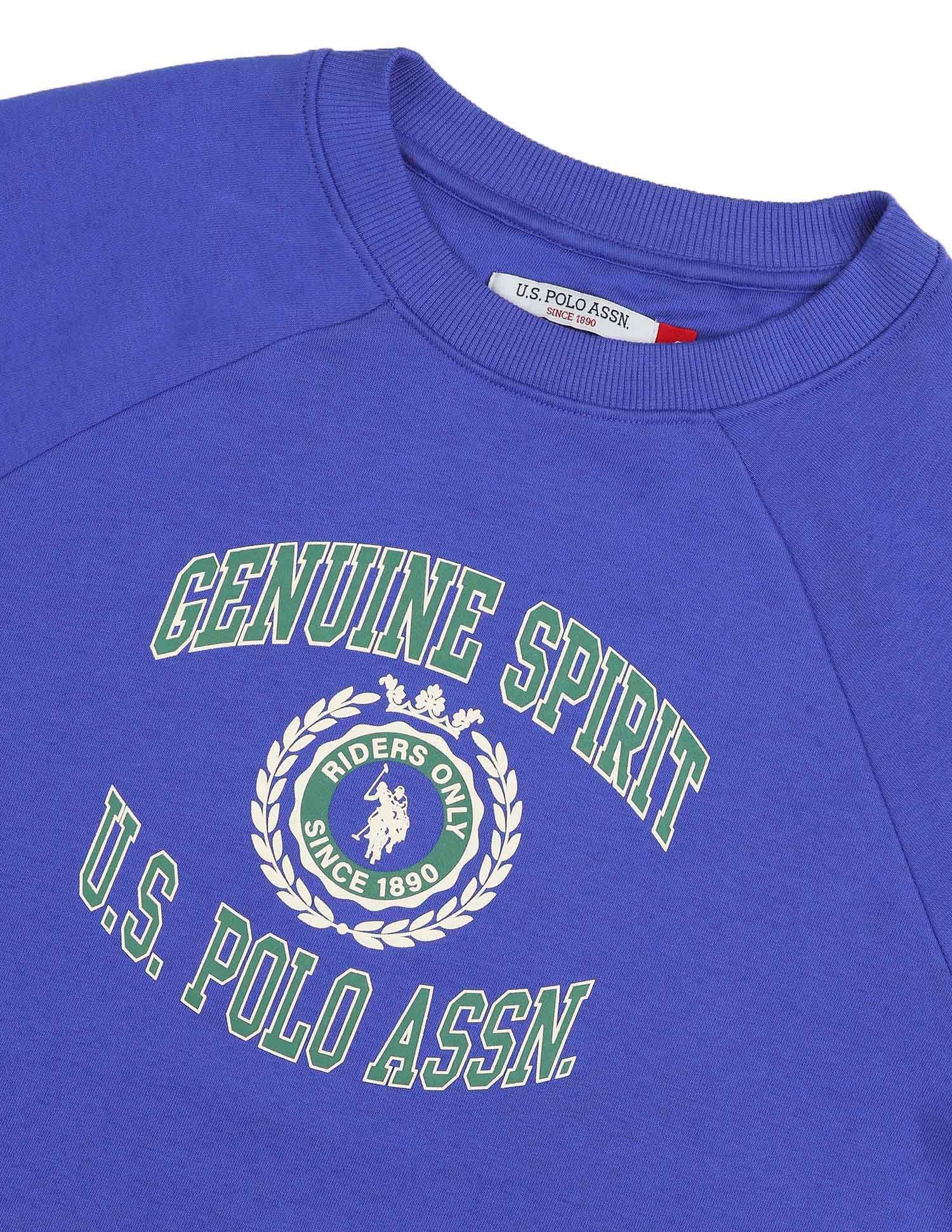Brand Printed Regular Fit Sweatshirt Blue - U.S. POLO ASSN. | Large