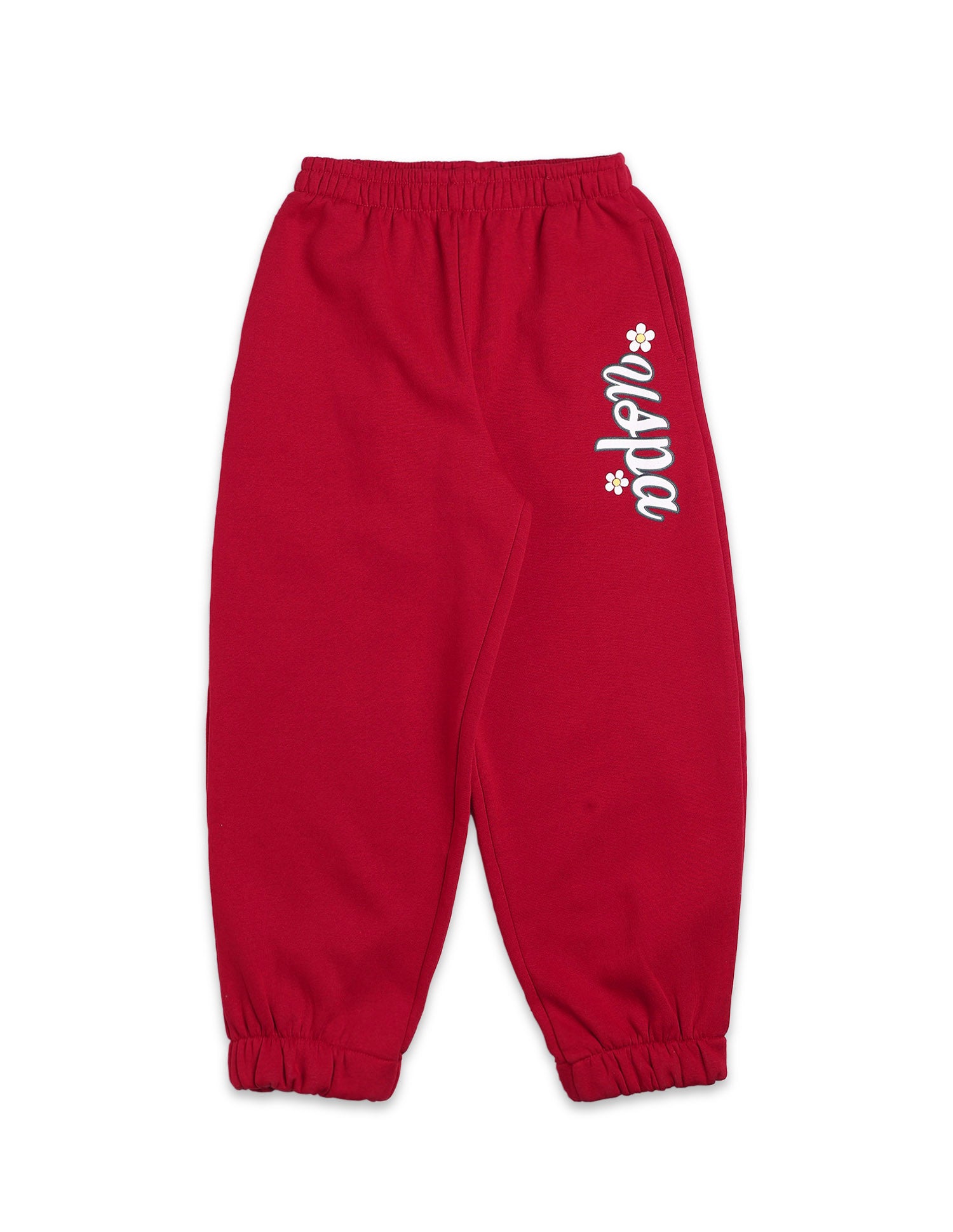 Girls Solid Regular Fit Joggers Red - U.S. POLO ASSN. | Large