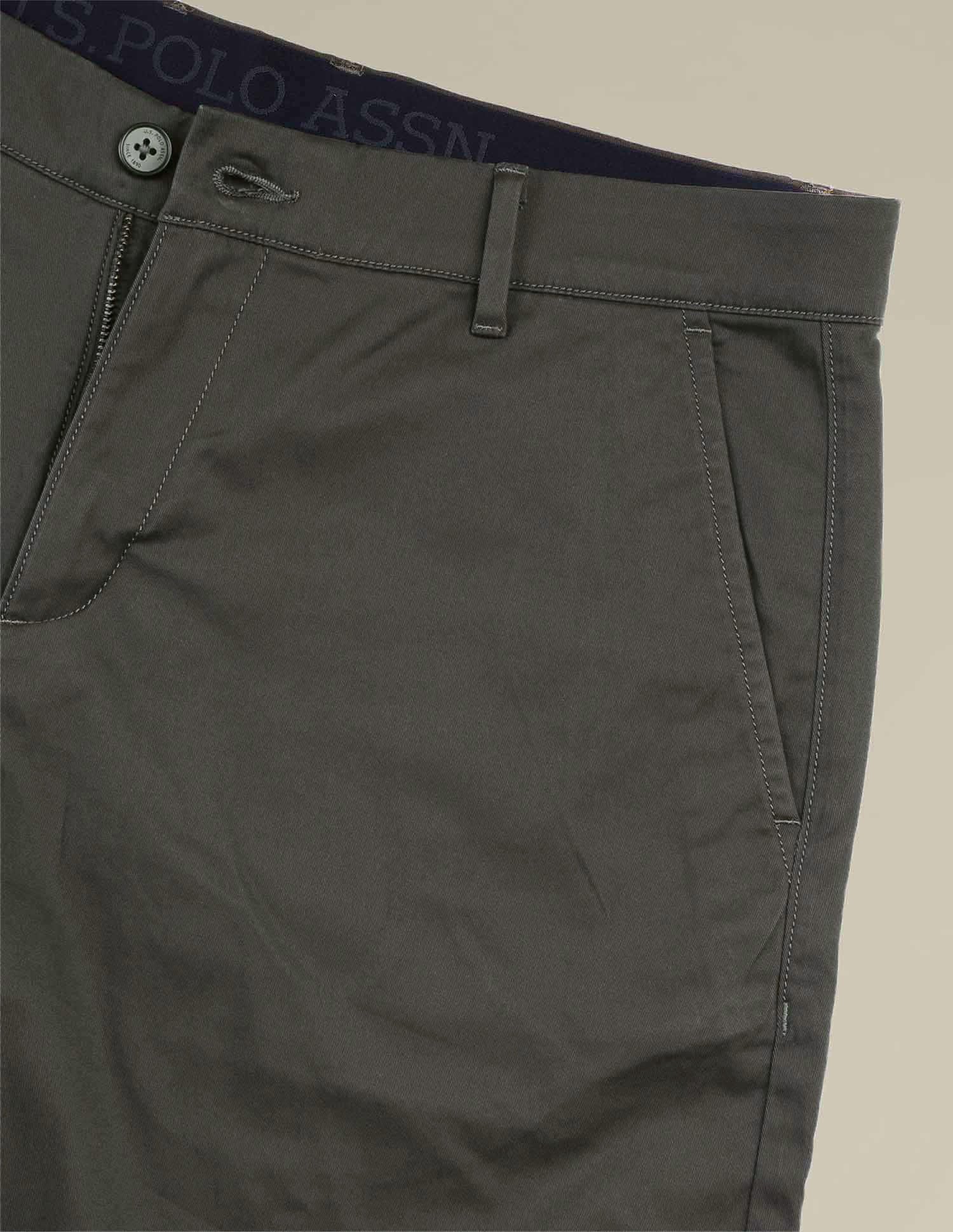 Solid Slim Fit Shorts Dark Olive - U.S. POLO ASSN. | Large