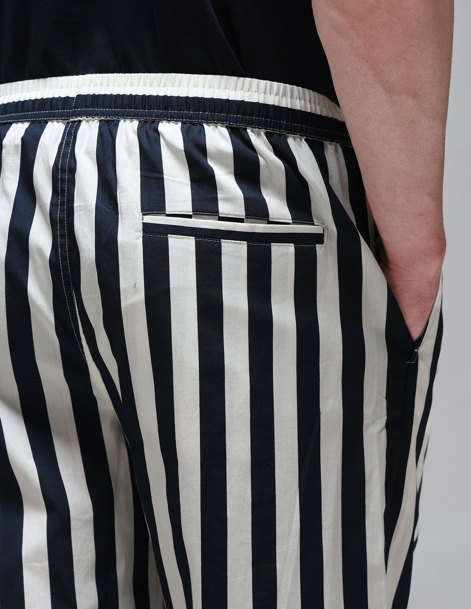 Vertical Striped Mid Rise OELP1 Lounge Pants Navy - U.S. Polo Assn. India | Large