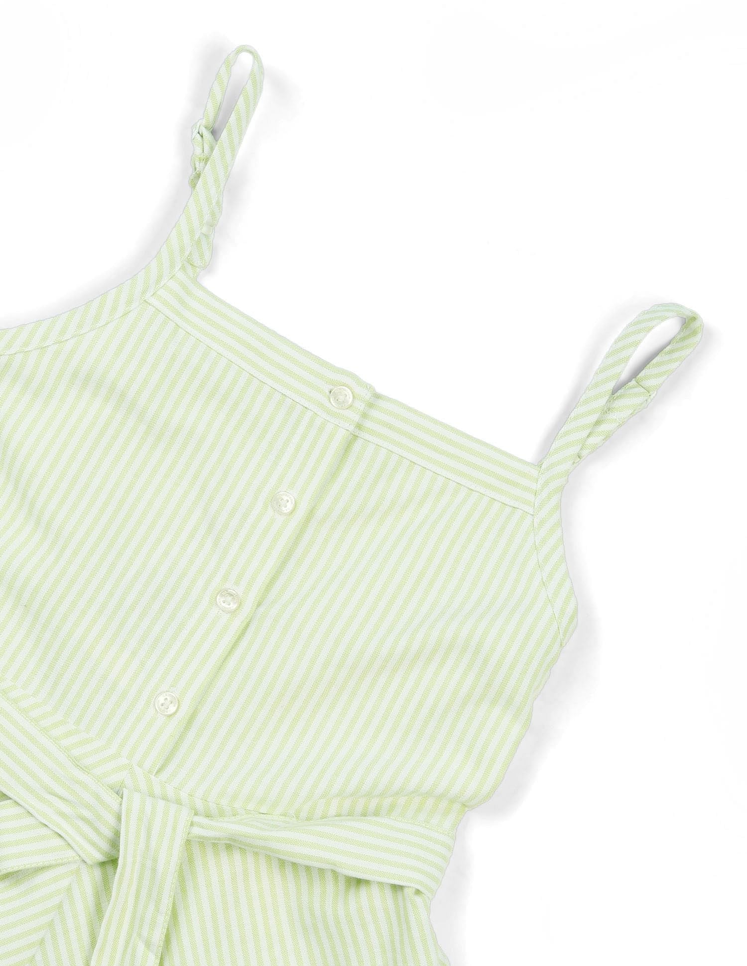 Girls Vertical Striped Mini Dress Green - U.S. POLO ASSN. | Large