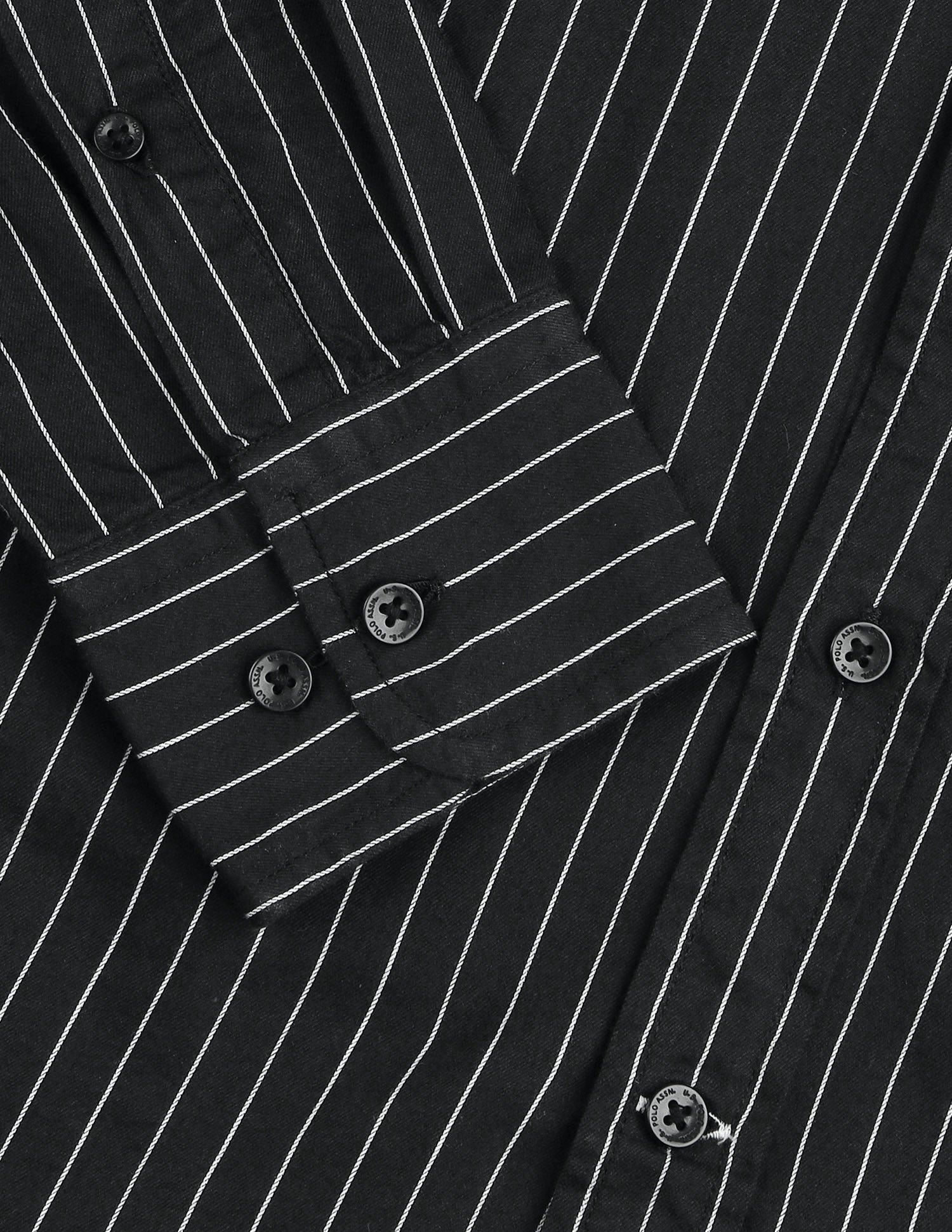 Pinstriped Twill Shirt Black - U.S. Polo Assn. India | Large