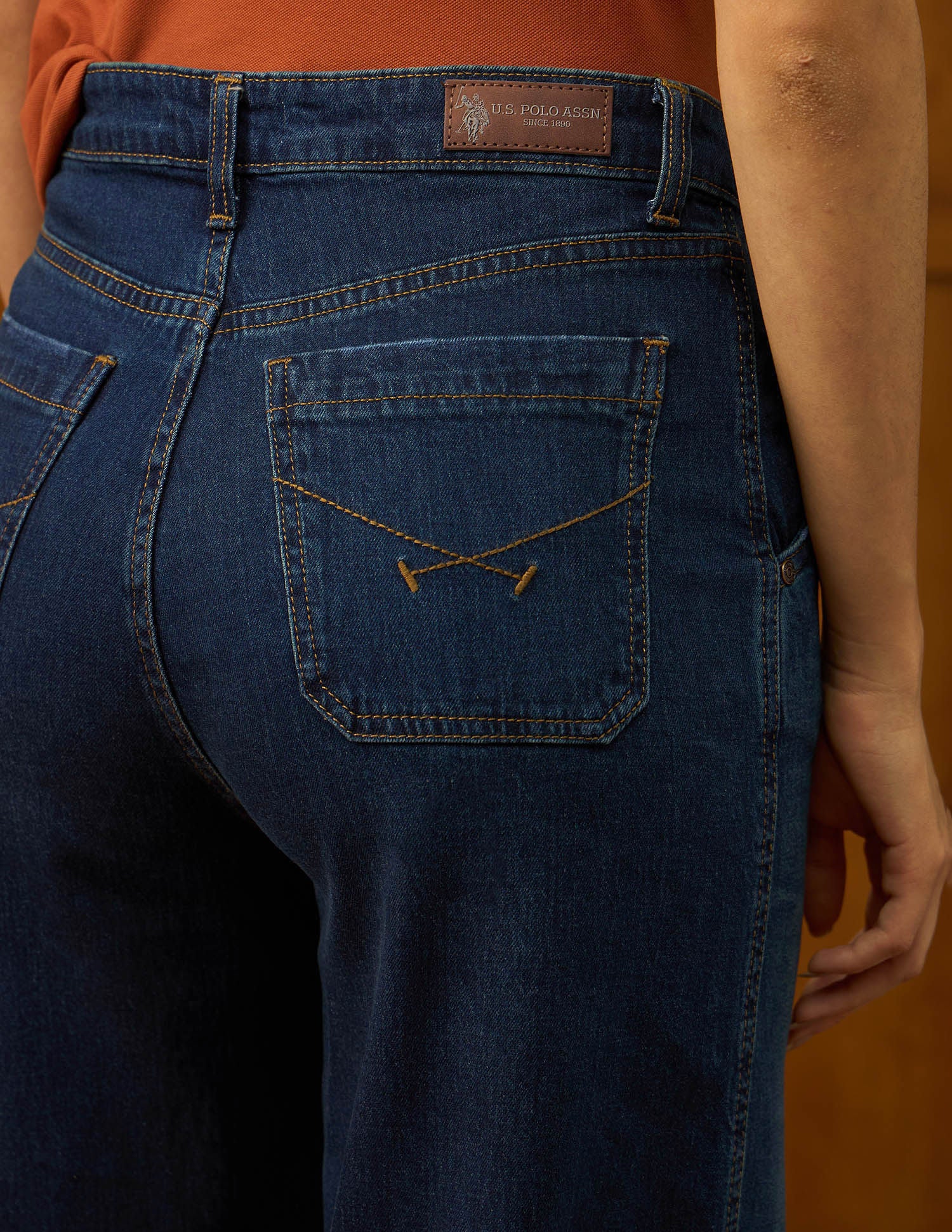 High Rise Baggy Fit Jeans Dark Blue - U.S. POLO ASSN. | Large