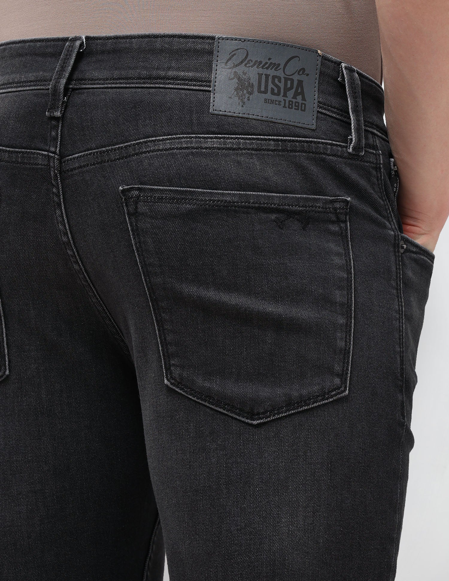 Regallo Skinny Fit Black Jeans Black - U.S. Polo Assn. India | Large