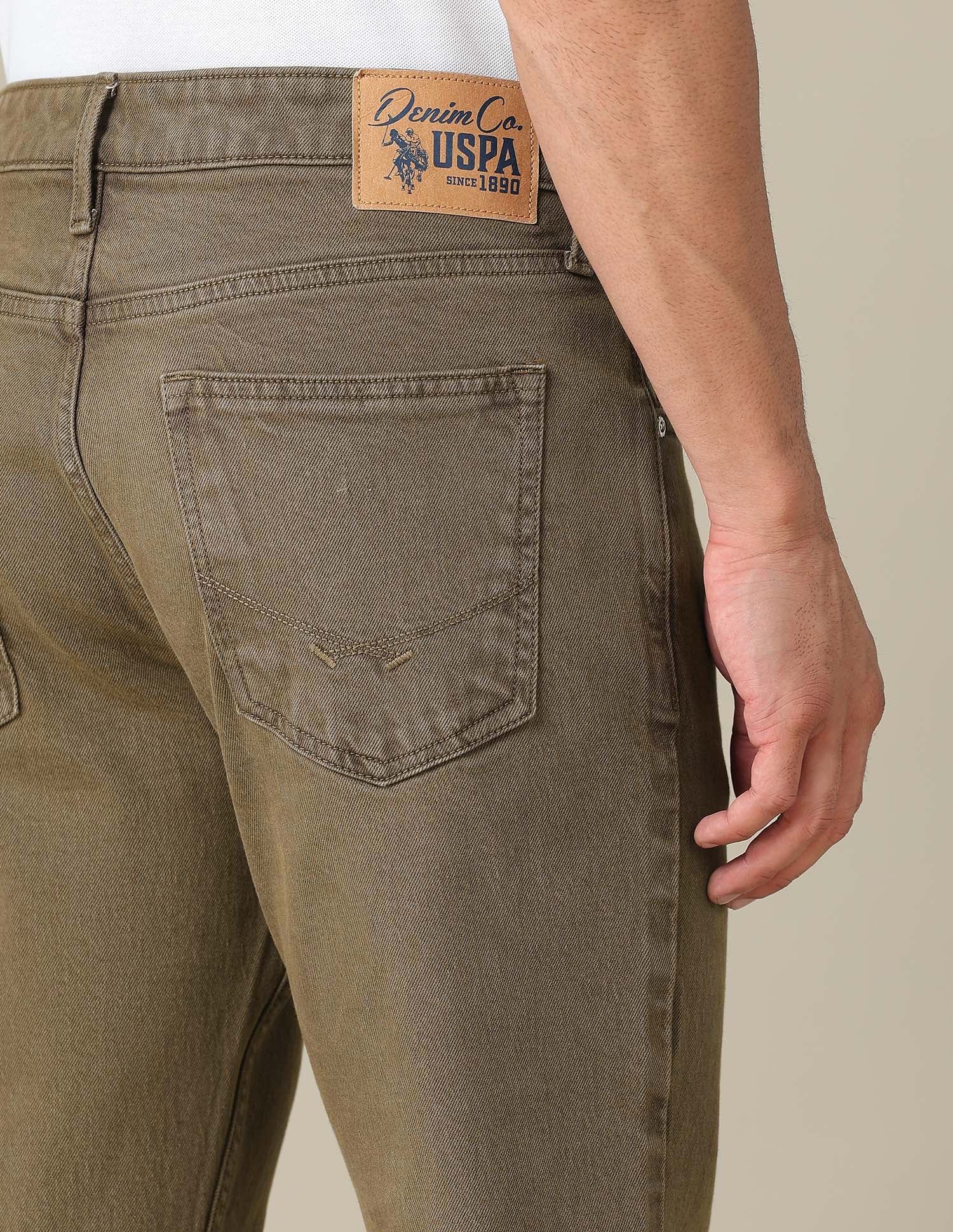 Brandon Slim Tapered Fit Brown Jeans Brown - U.S. POLO ASSN. | Large