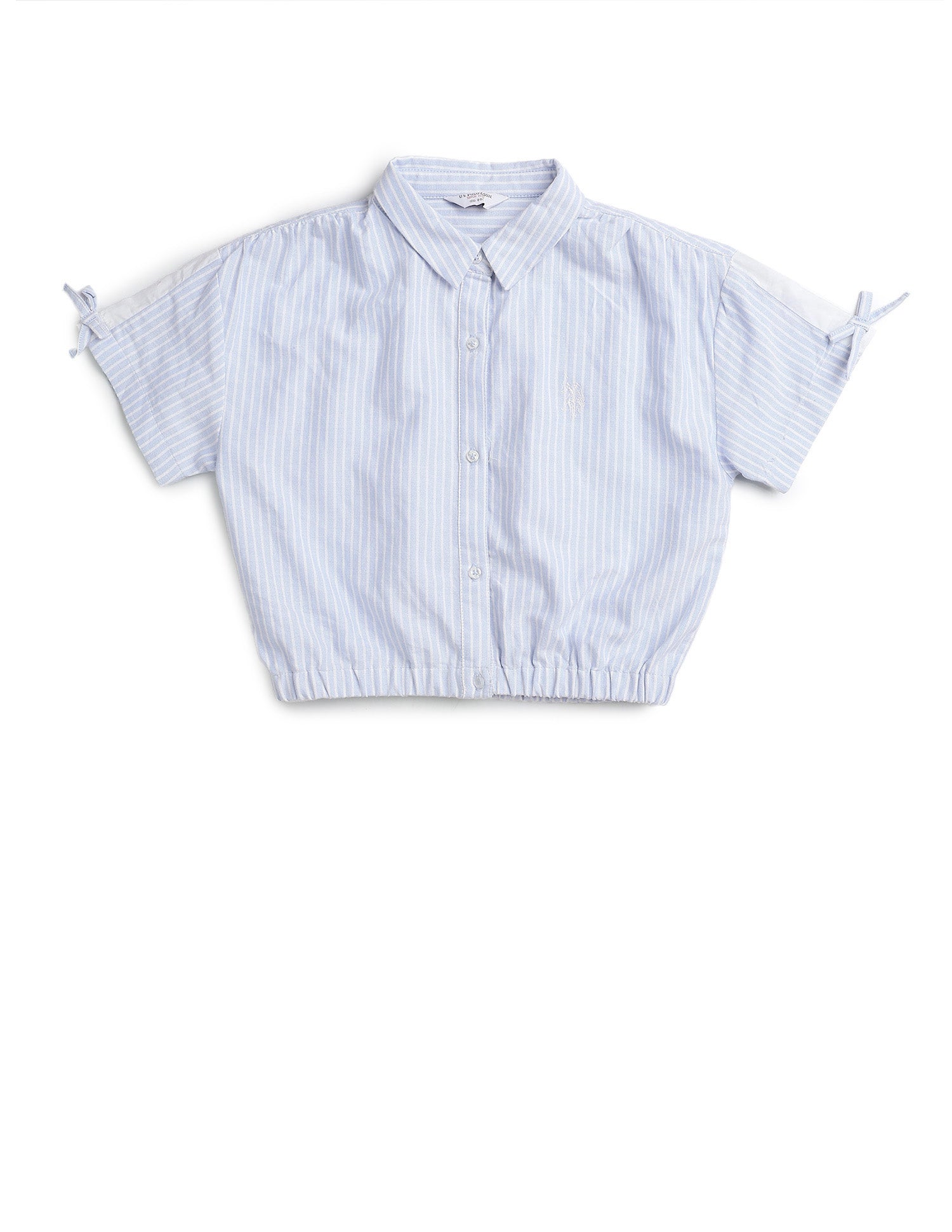 Girls Striped Regular Fit Top Light Blue - U.S. POLO ASSN. | Large