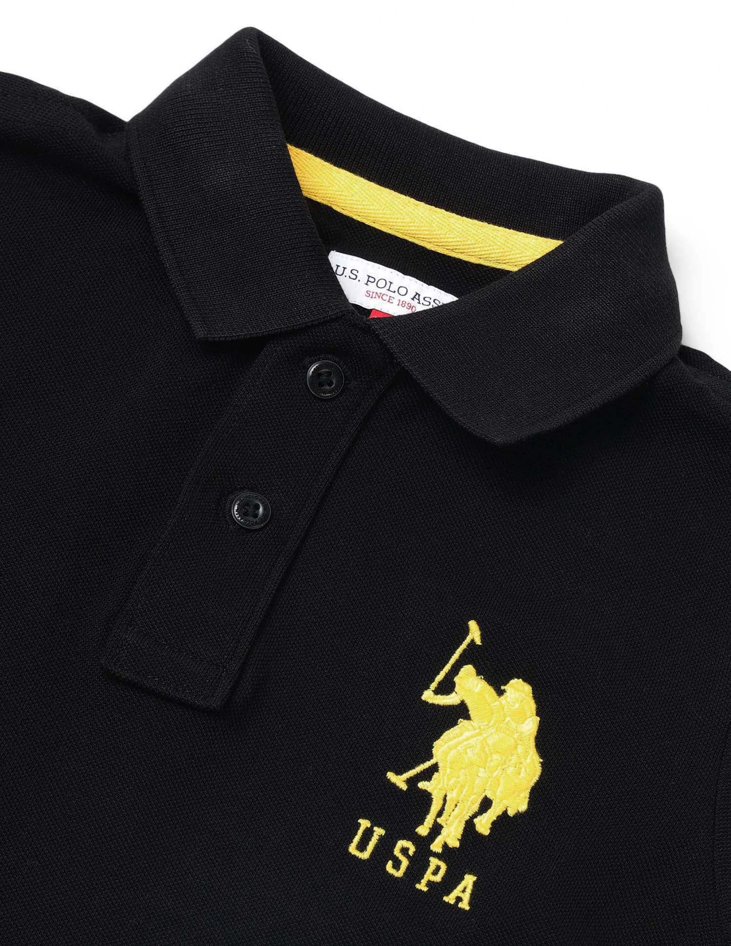 Boys Pique Polo Shirt Black - U.S. POLO ASSN. | Large