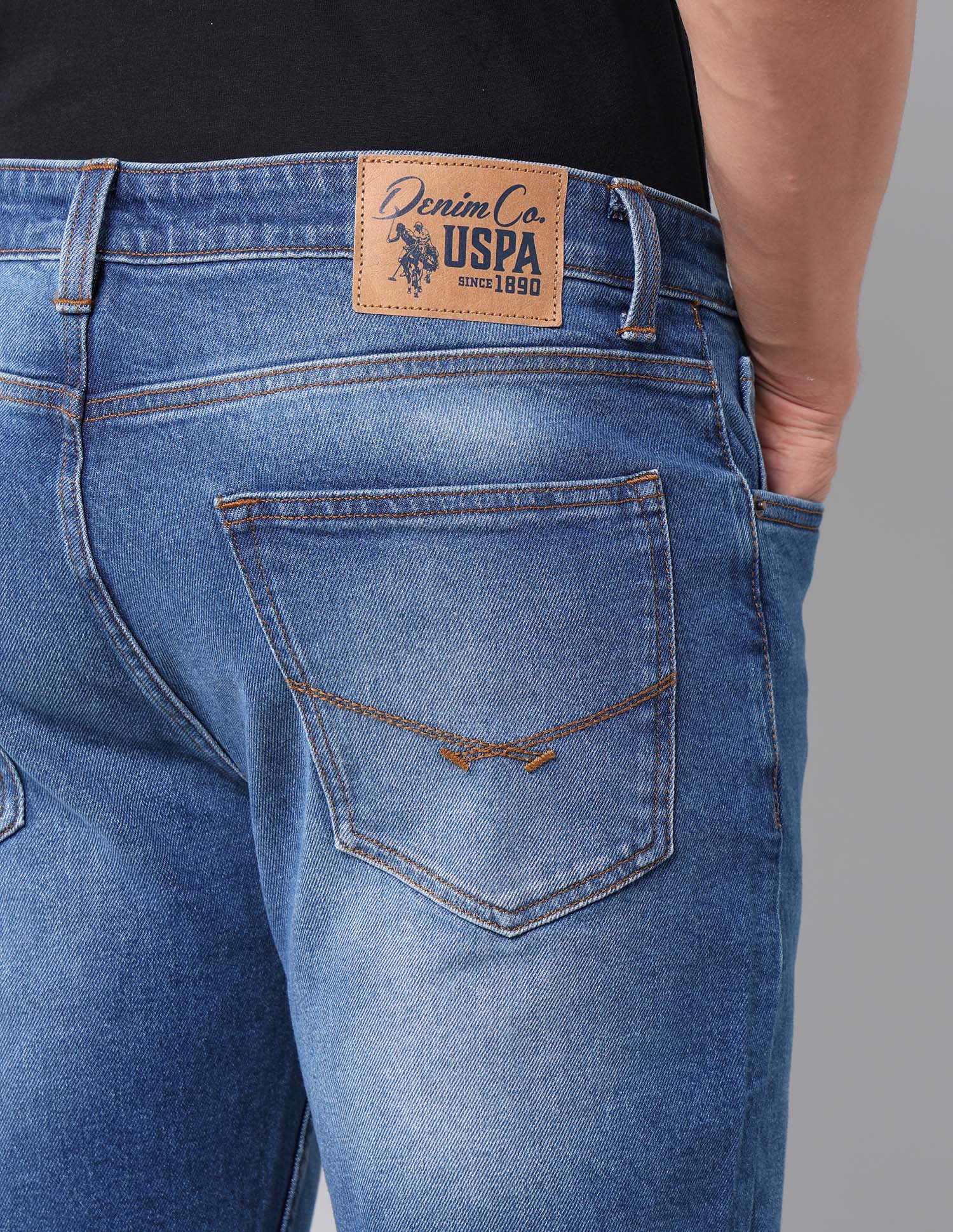 Cole Comfort Cropped Fit Blue Jeans Blue - U.S. Polo Assn. India | Large