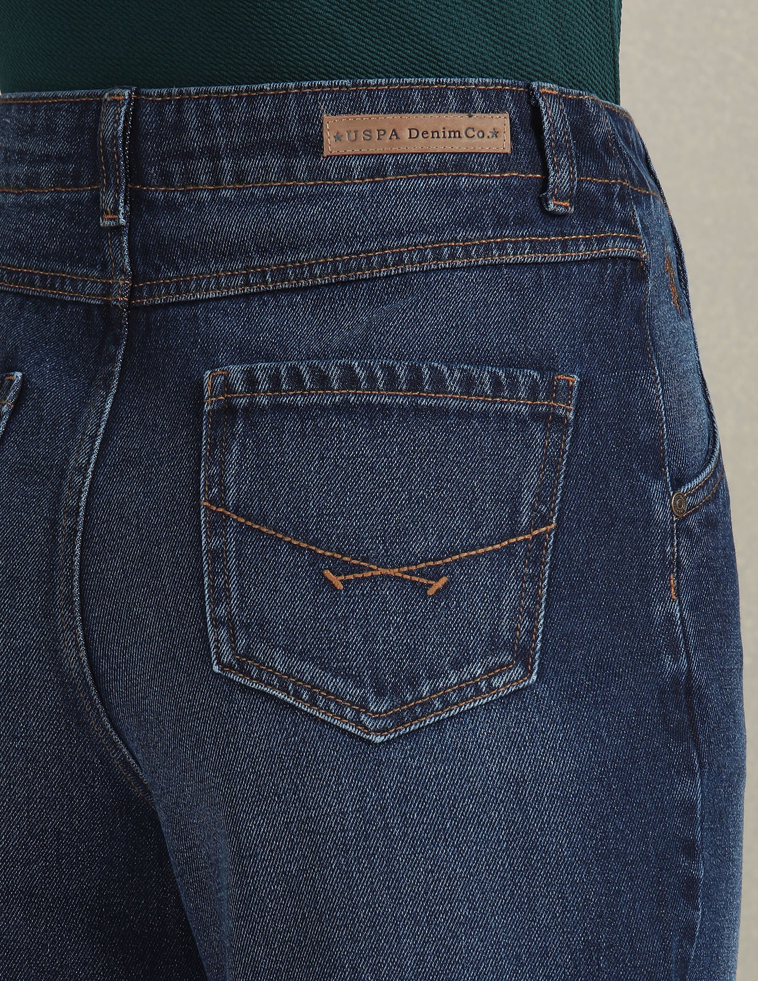 High Rise Carrot Fit Jeans Blue - U.S. Polo Assn. India | Large
