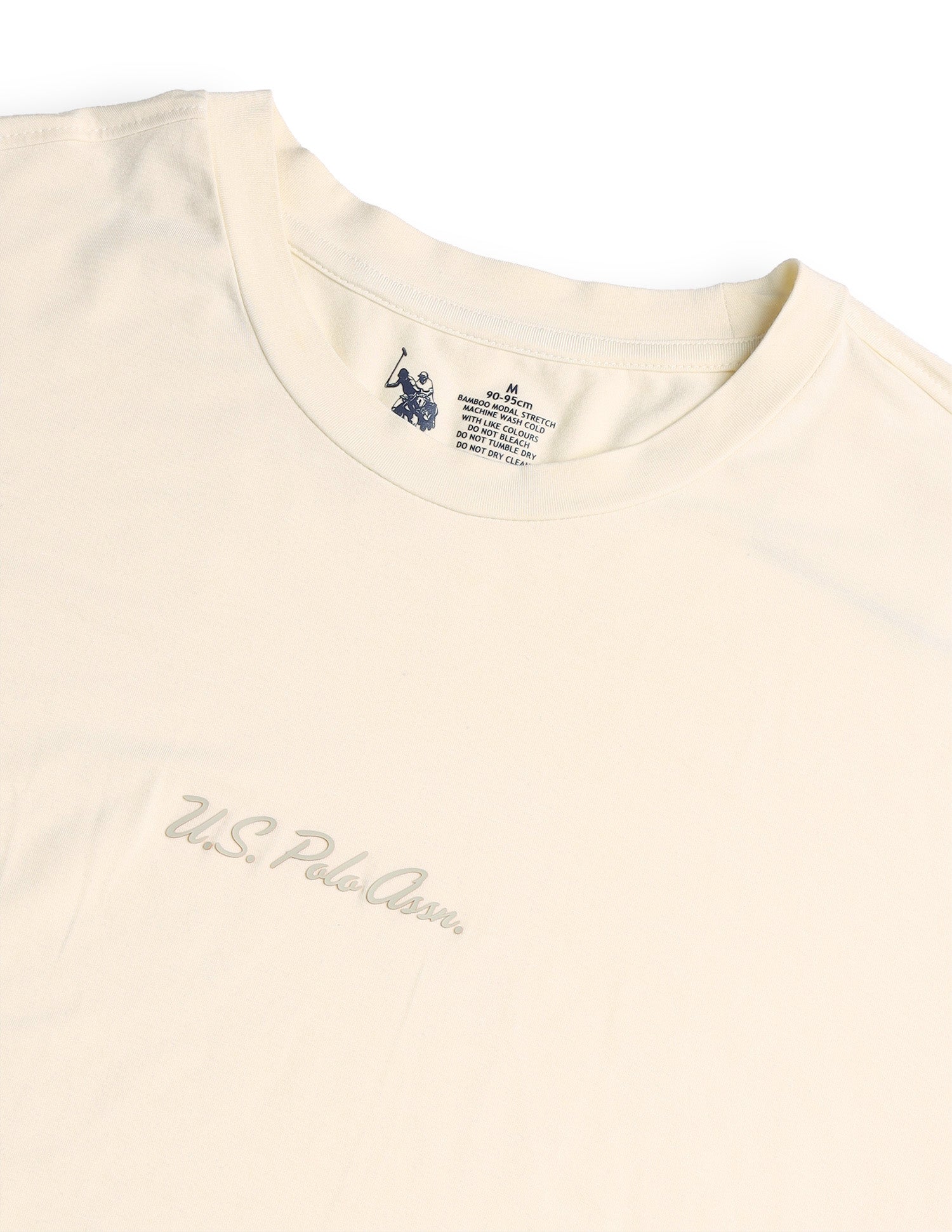 Round Neck Comfort Fit PE007-PL Lounge T-Shirt - Pack Of 1 Vanilla Ice - U.S. Polo Assn. India | Large