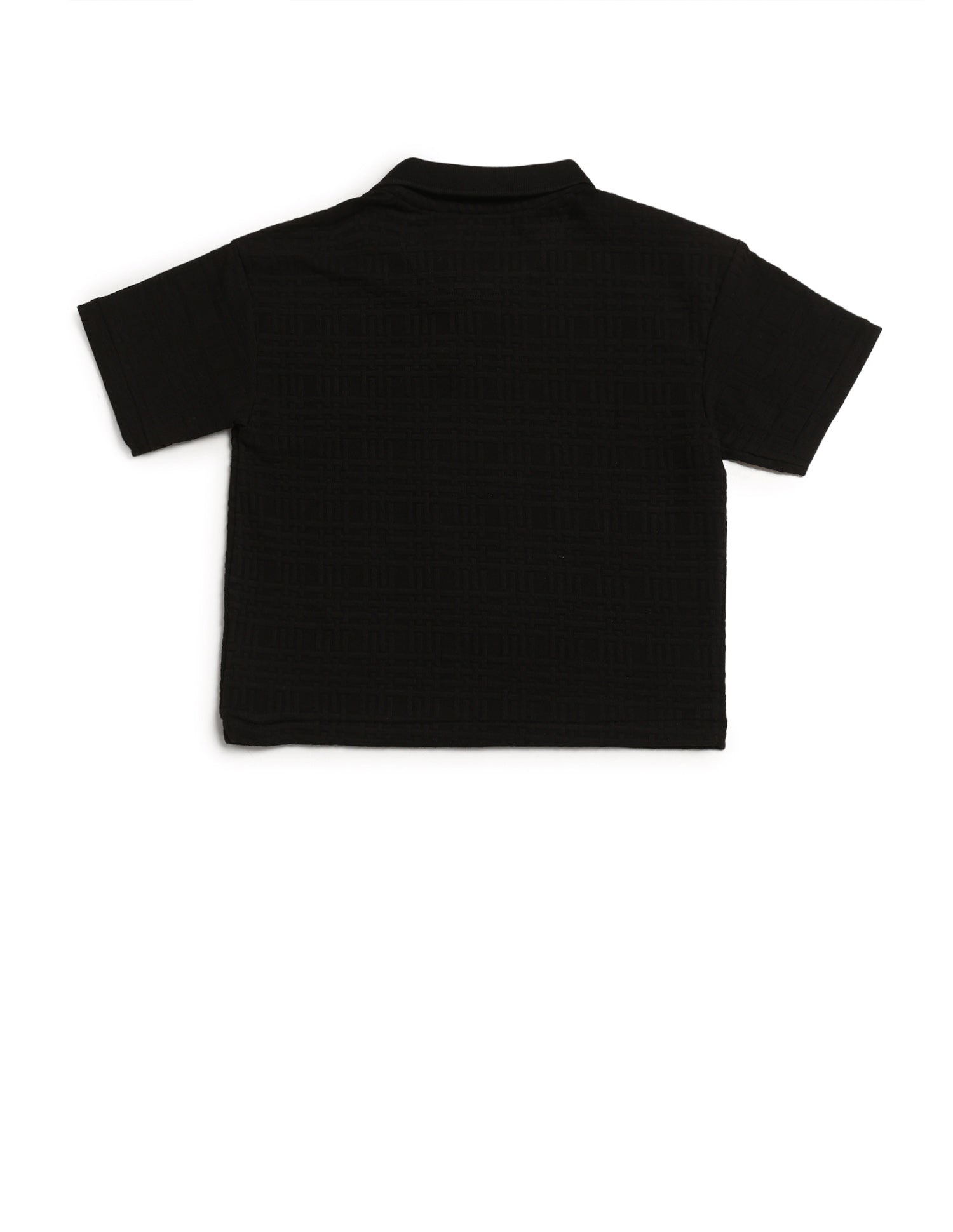 Boys Textured Boxy Fit Polo Shirt Black - U.S. POLO ASSN. | Large