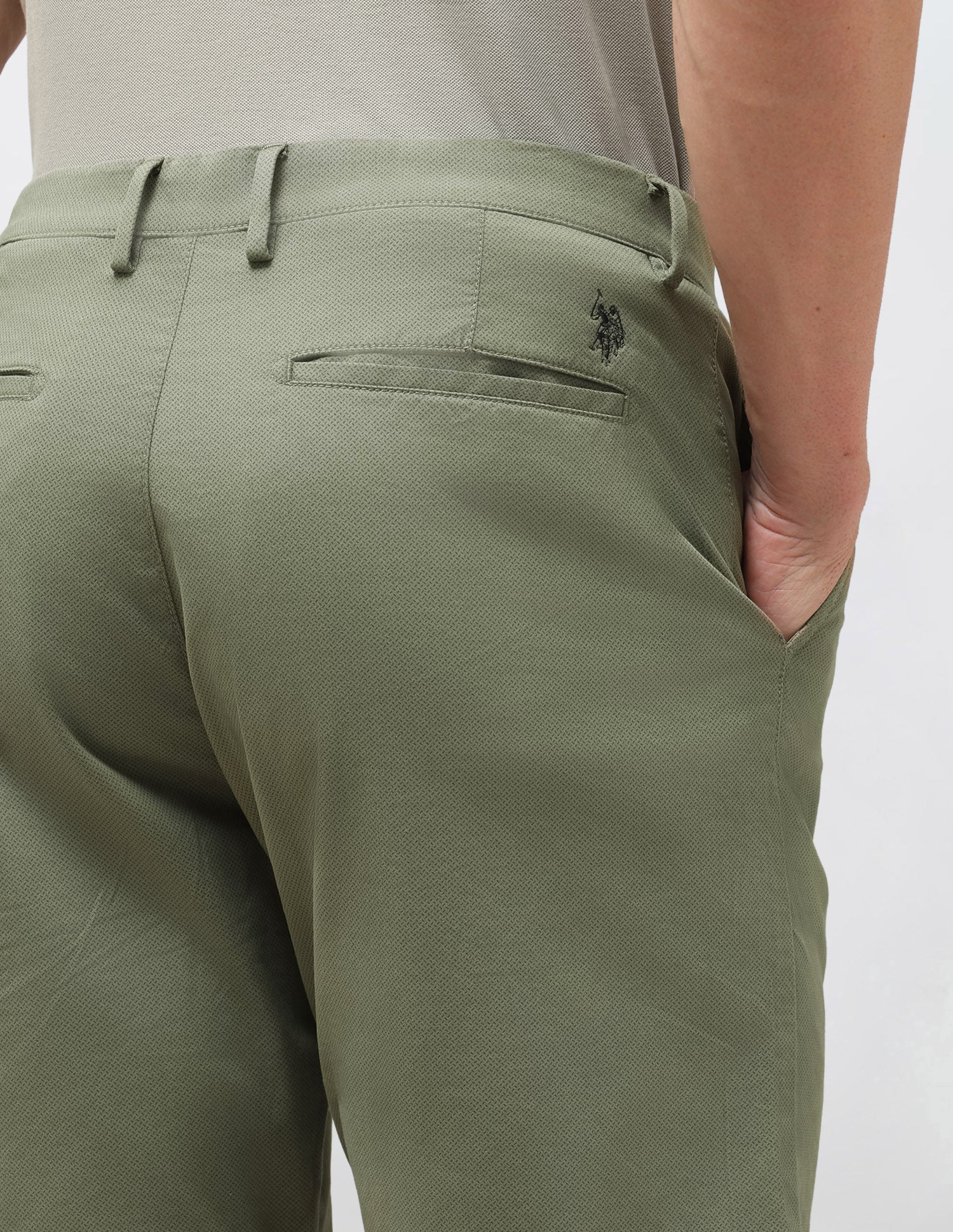 Slim Fit Twill Shorts Green - U.S. Polo Assn. India | Large