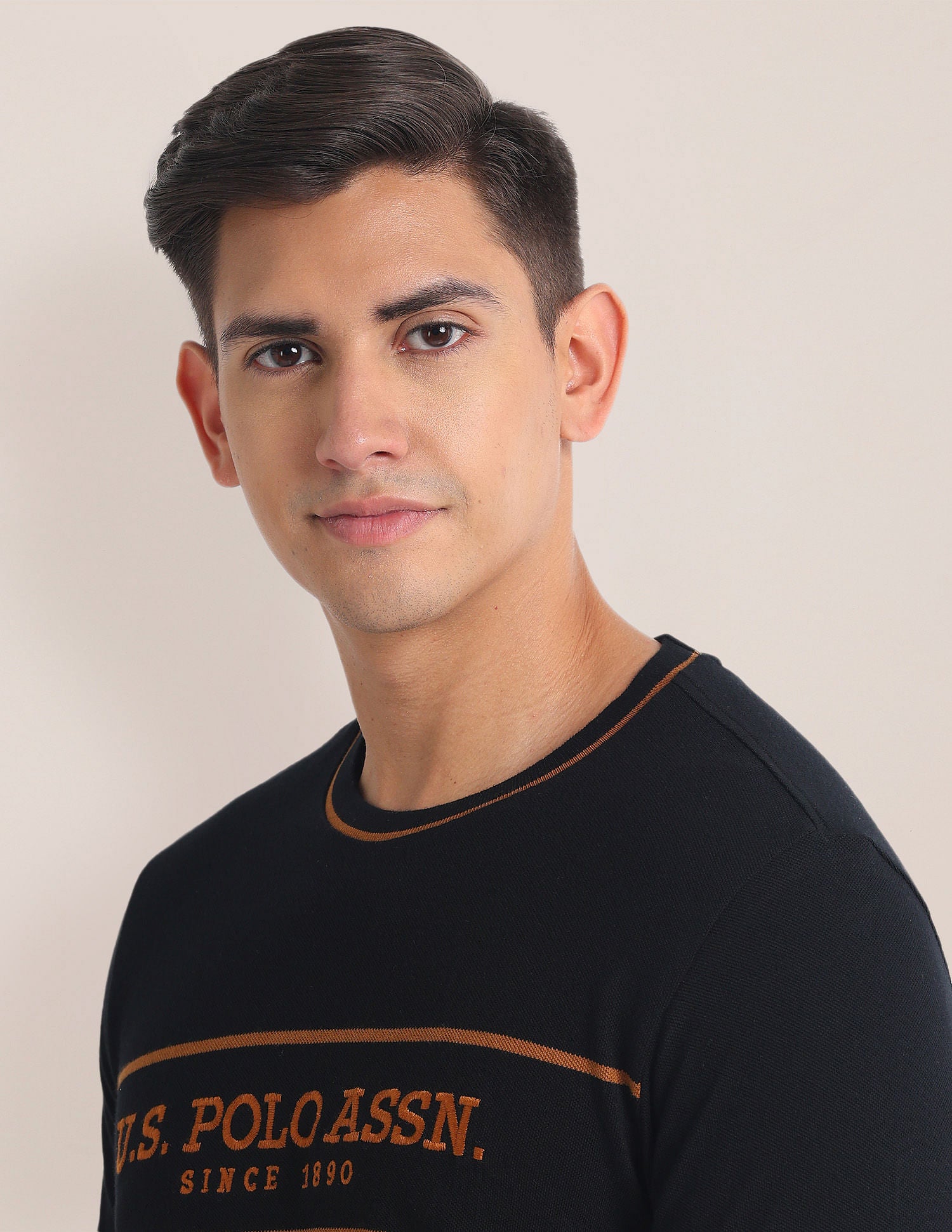 Brand Embroidered Cotton T-Shirt Black - U.S. POLO ASSN. | Large