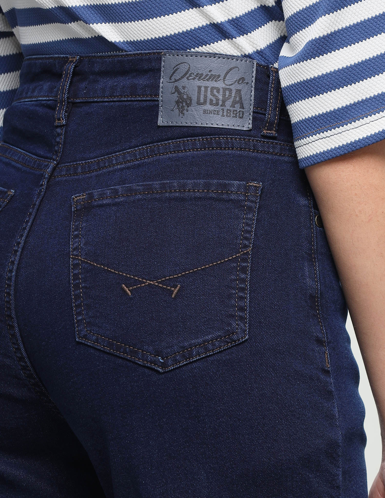 Wide Leg Fit Blue Jeans Dark Blue - U.S. Polo Assn. India | Large